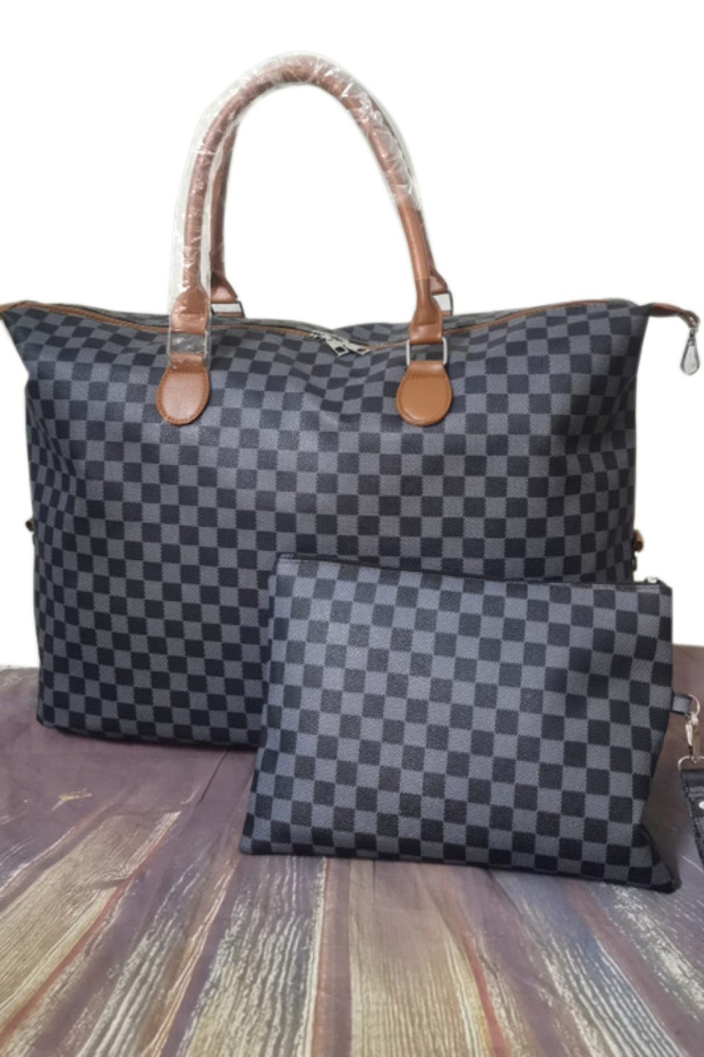 Checkered Two-Piece Bag Set - The Daily Makeover