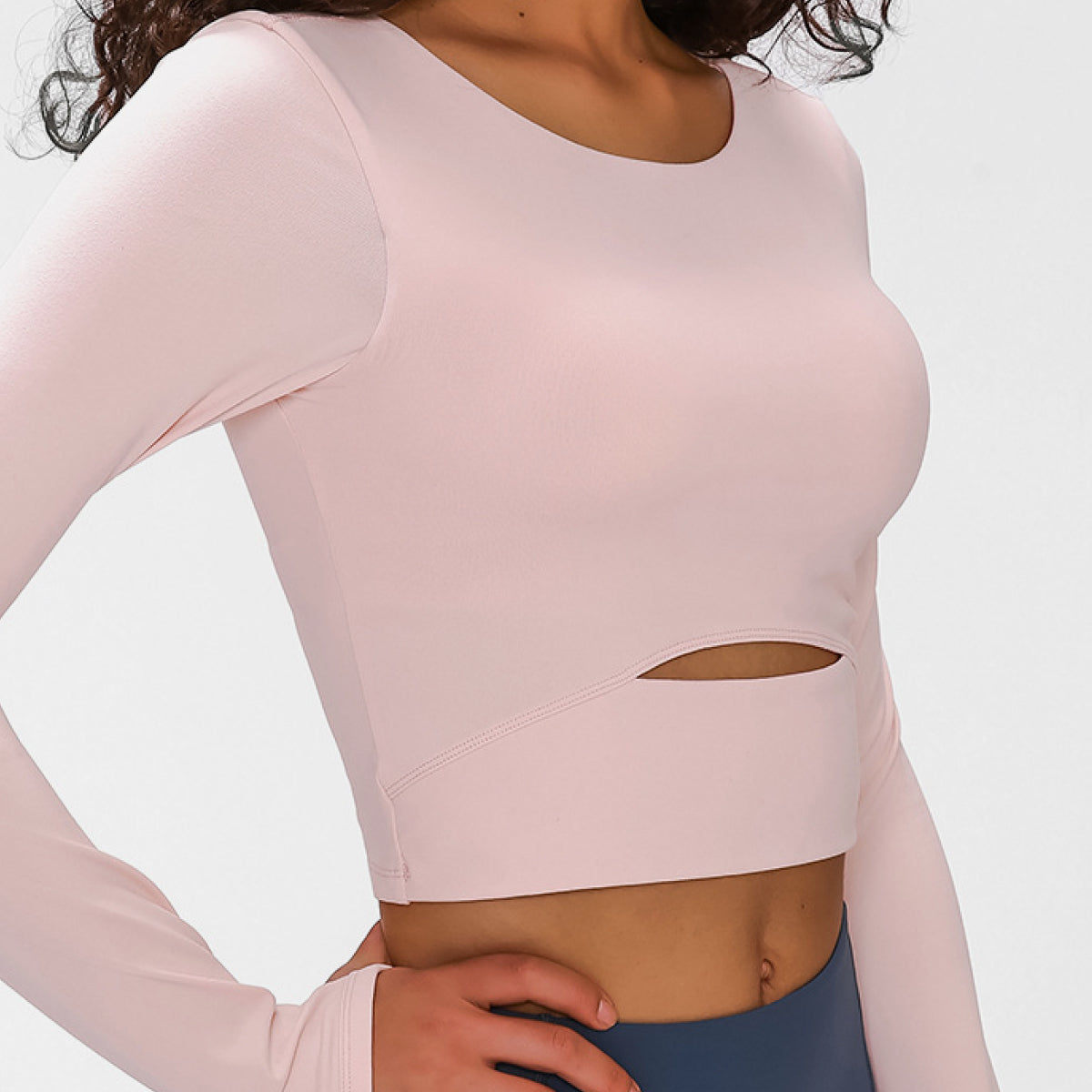 Long Sleeve Cropped Top With Sports Strap - The Daily Makeover