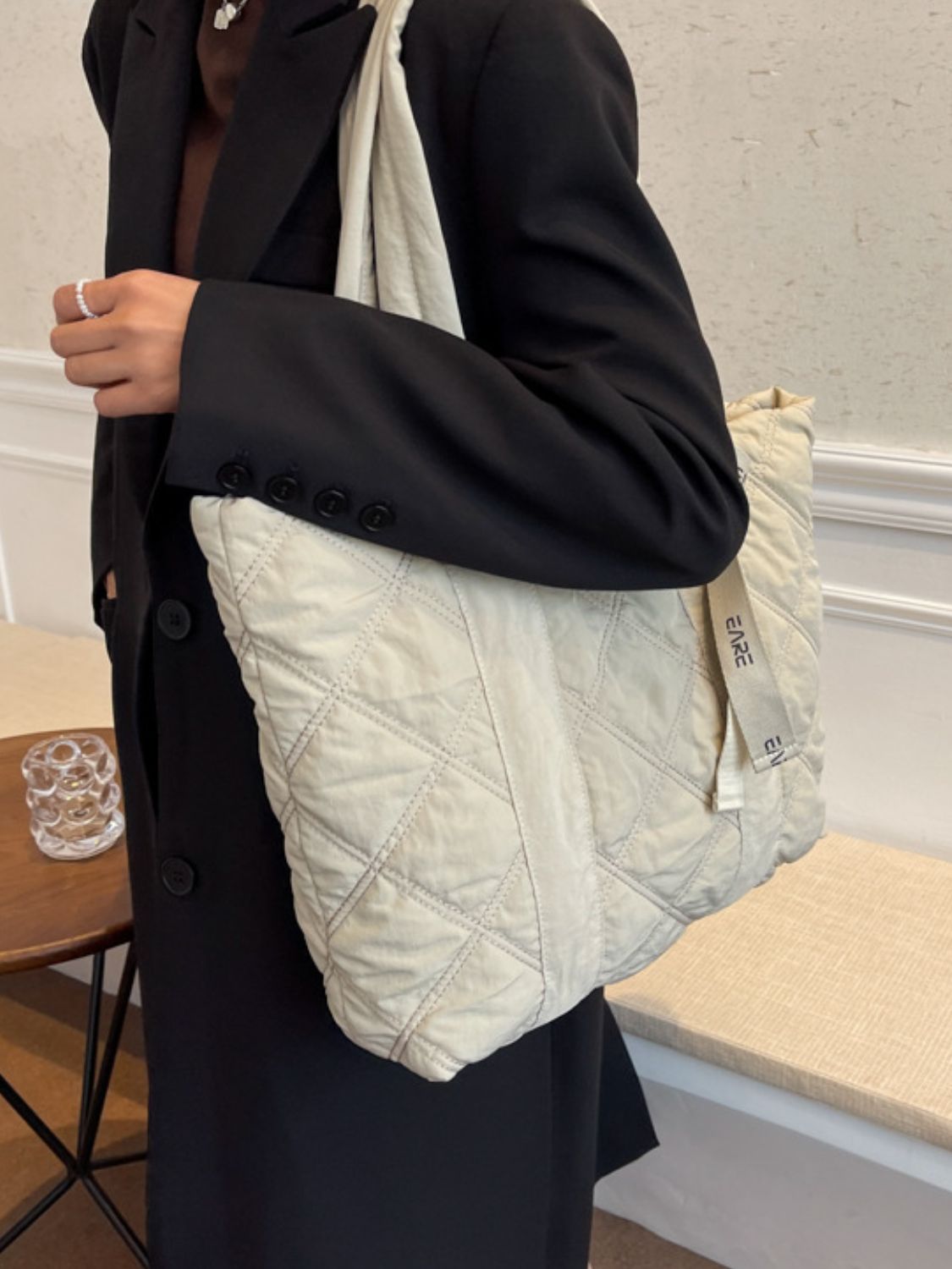 Quilted Nylon Large Tote Bag - The Daily Makeover