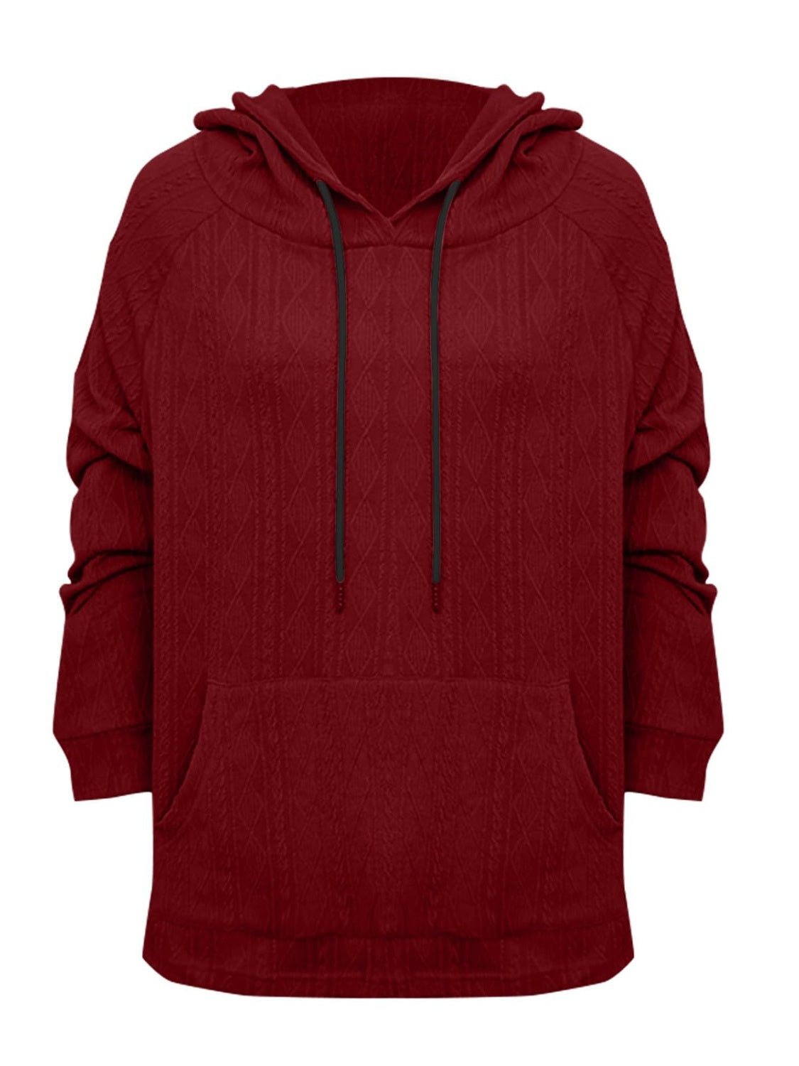 Full Size Drawstring Long Sleeve Hoodie - The Daily Makeover