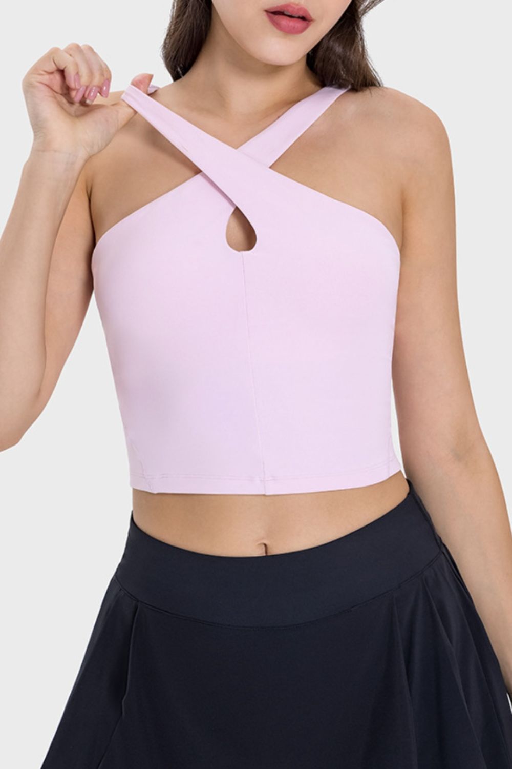 Crisscross Grecian Neck Active Cami - The Daily Makeover