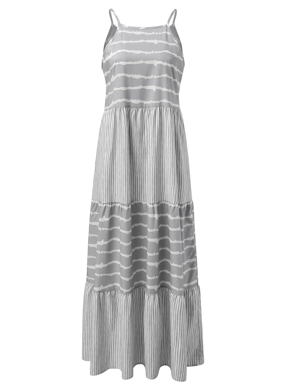 Tiered Striped Sleeveless Cami Dress - The Daily Makeover