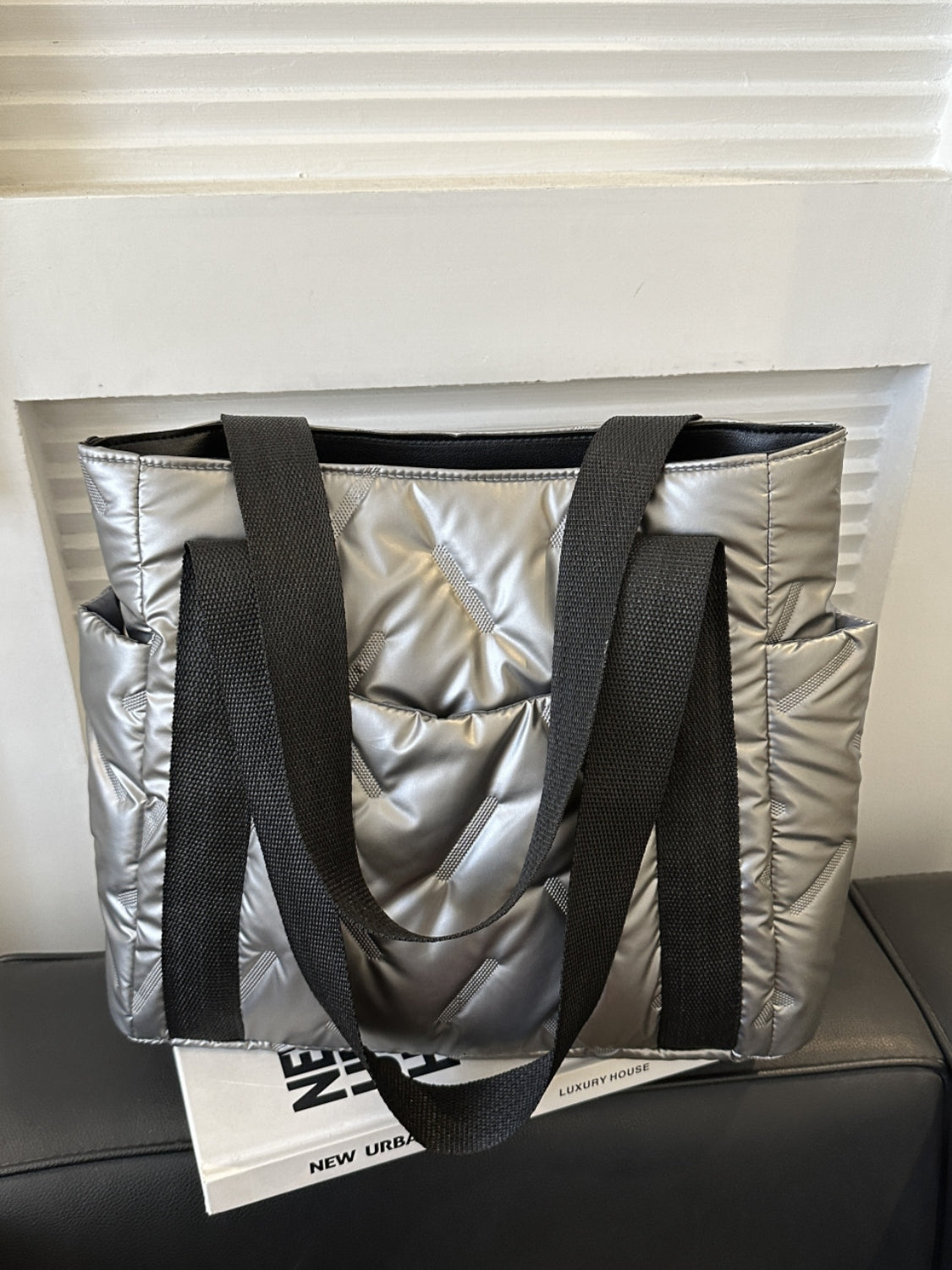 Solid Color Tote Bag with Side Pockets - The Daily Makeover