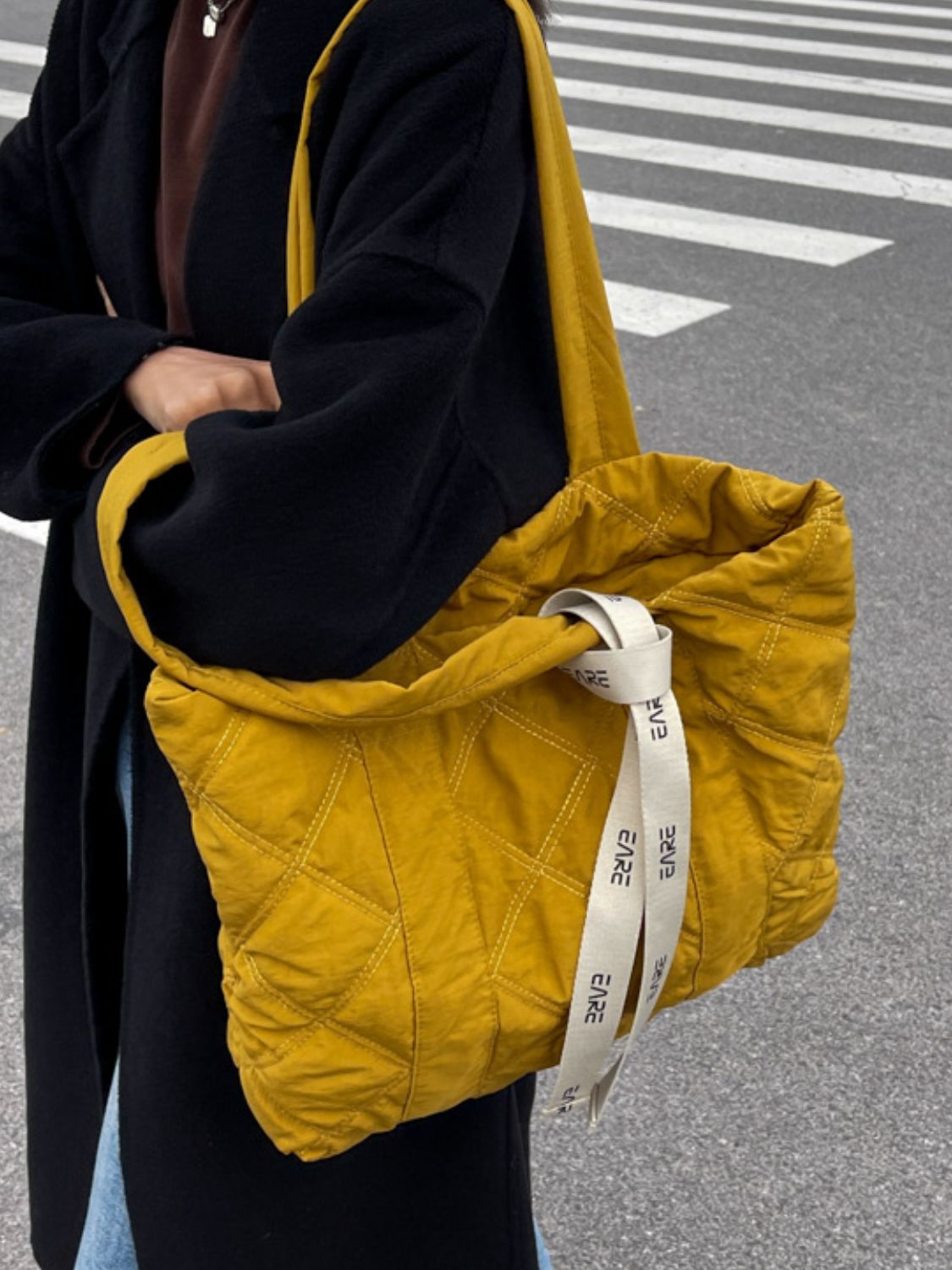 Quilted Nylon Large Tote Bag - The Daily Makeover