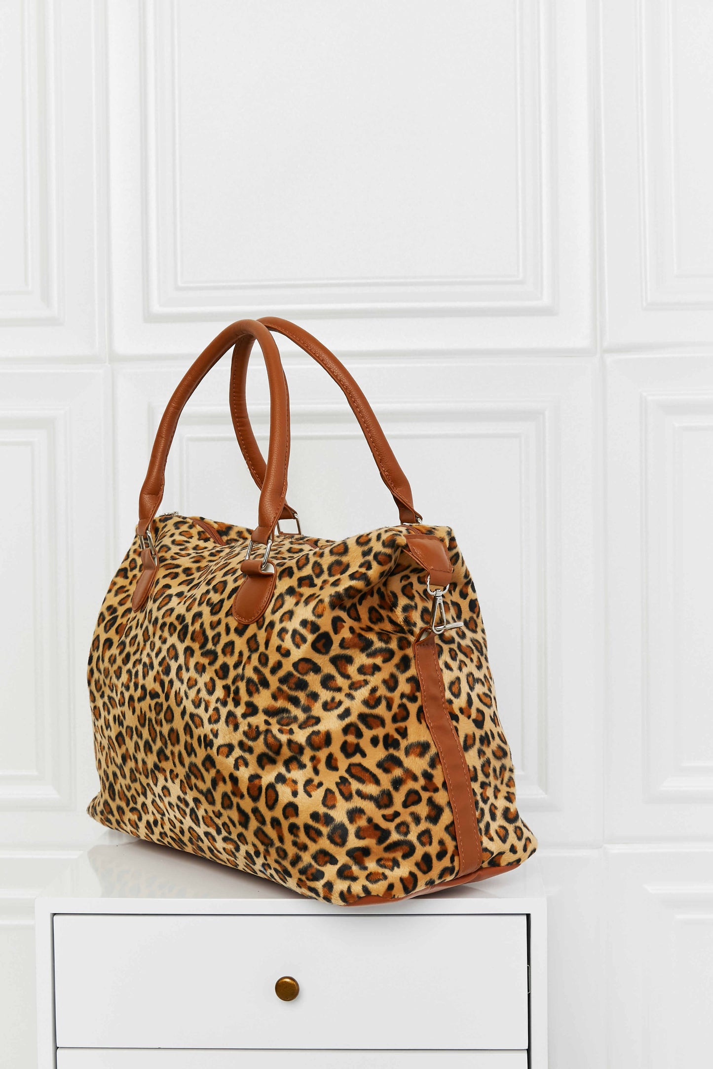 Animal Print Brushed Weekender Bag - The Daily Makeover