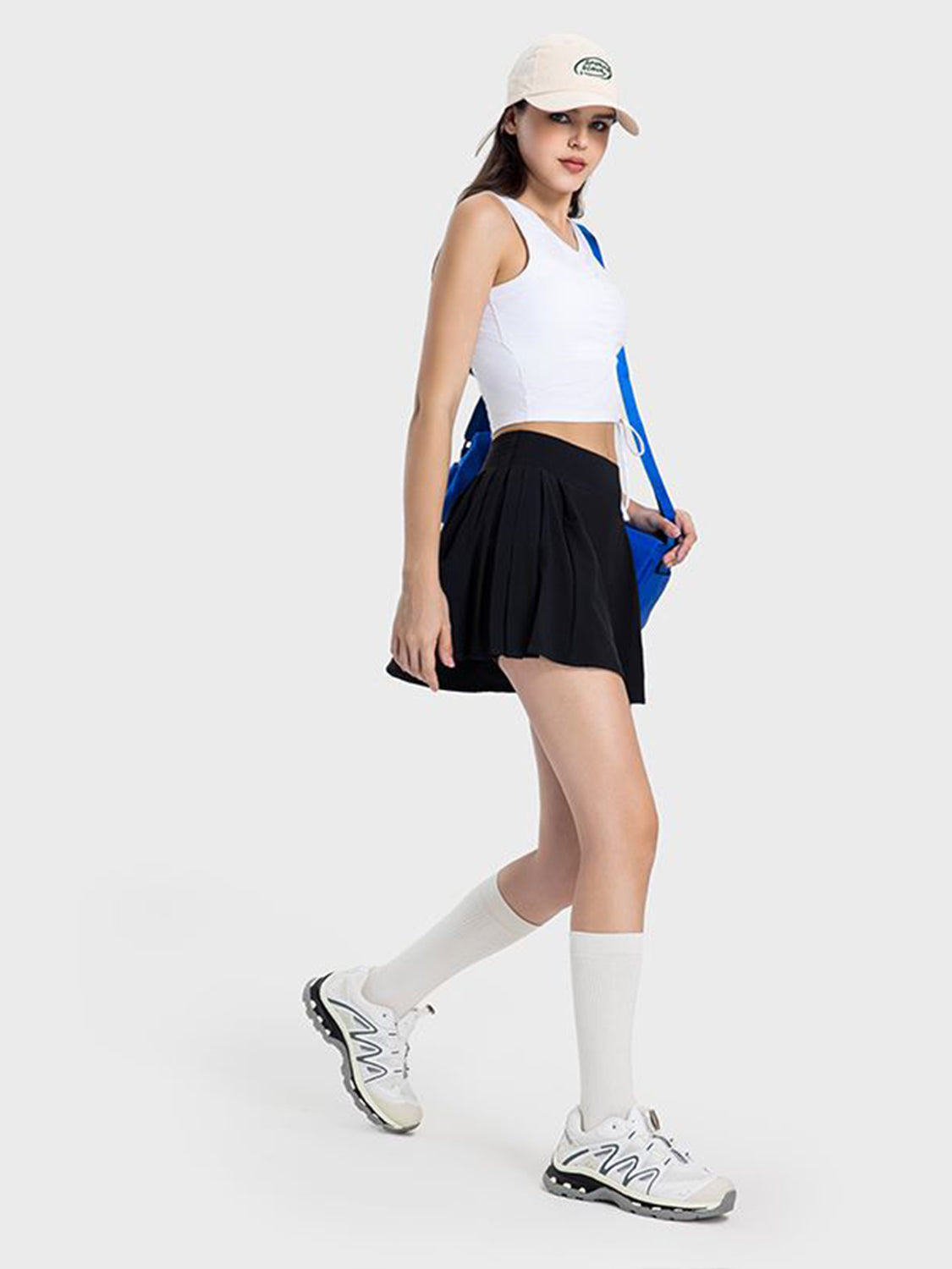 Pleated Detail Mid-Rise Waist Active Skirt - The Daily Makeover