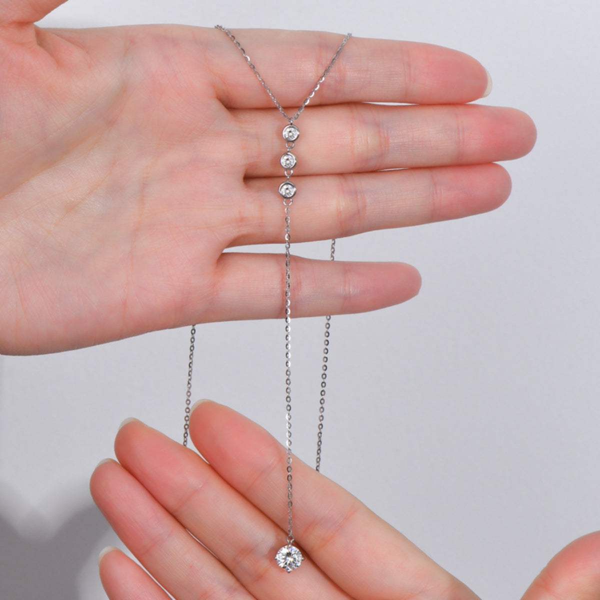 1.3 Carat Moissanite 925 Sterling Silver Drop Necklace - The Daily Makeover