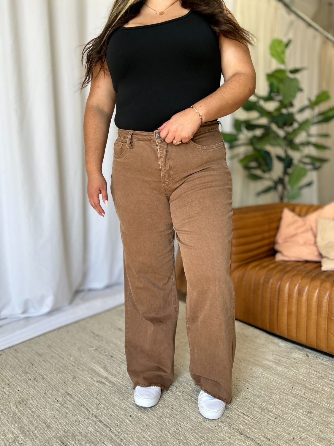 RFM Full Size High Rise Garment Dye Wide Leg Jeans - The Daily Makeover