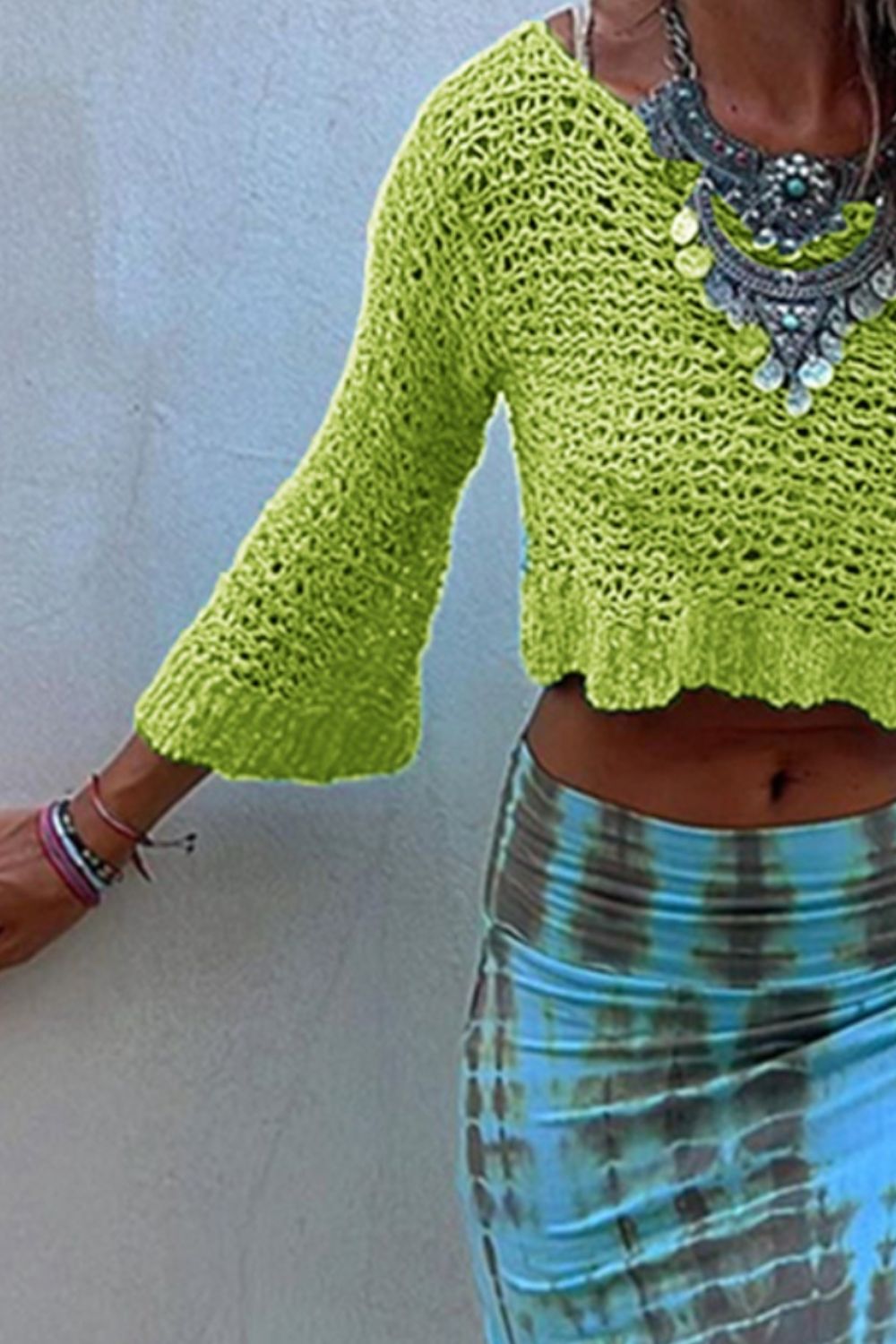 Round Neck Long Sleeve Knit Cover Up - The Daily Makeover