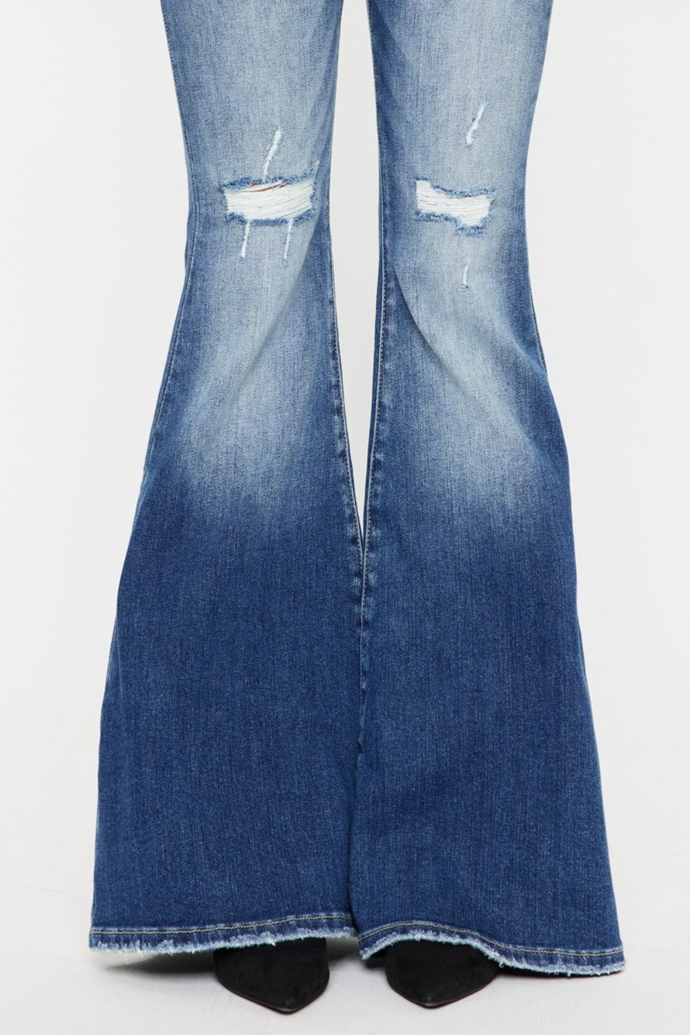 Kancan High Rise Wide Waistband Flare Jeans - The Daily Makeover