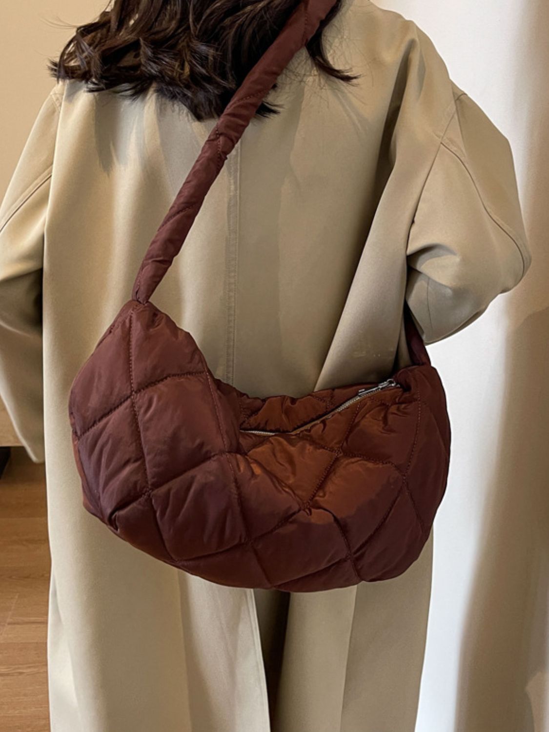 Quilted Polyester Crossbody Bag - The Daily Makeover