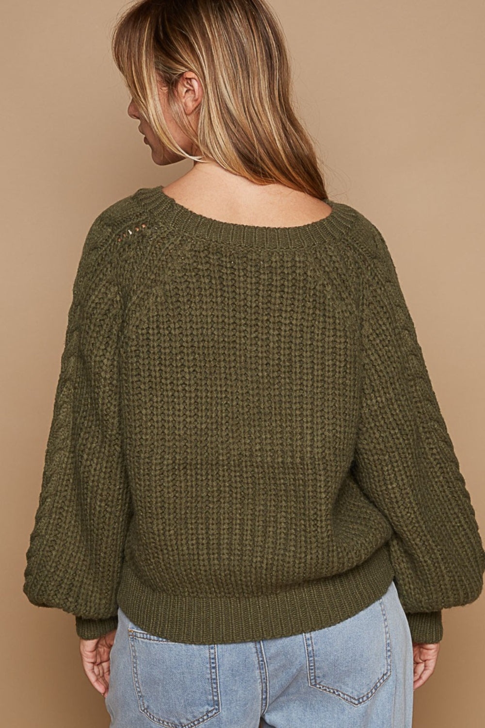 POL Cable Knit Cutout Long Sleeve Sweater - The Daily Makeover