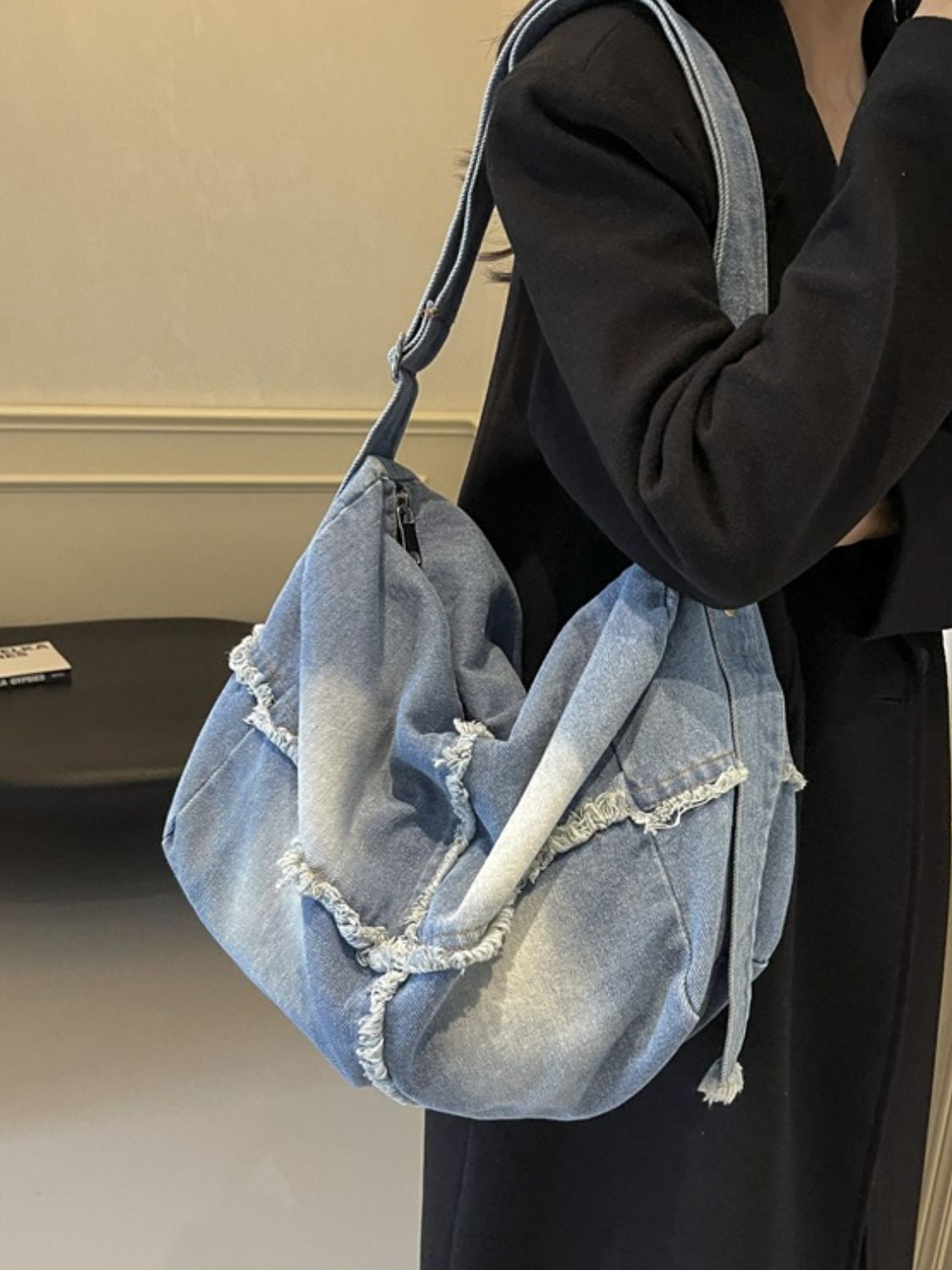 Raw Hem Gradient Crossbody Bag - The Daily Makeover