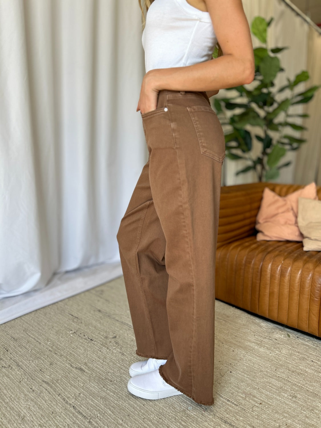 RFM Full Size High Rise Garment Dye Wide Leg Jeans - The Daily Makeover
