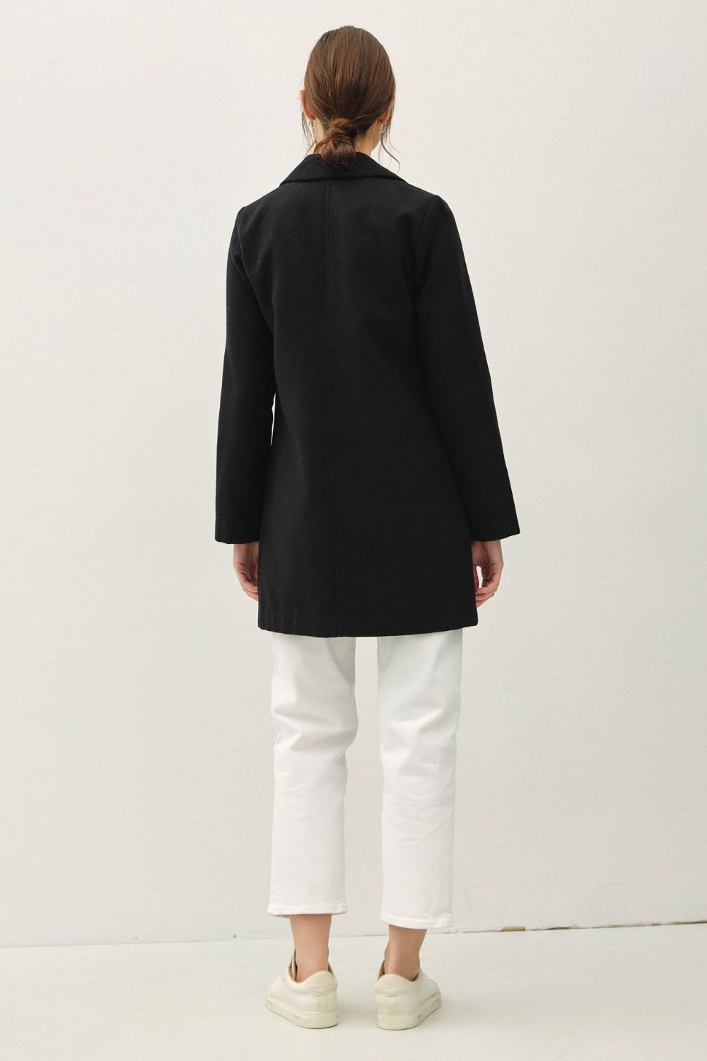 Be Cool Single Button Long Sleeve Coat with Pockets - The Daily Makeover