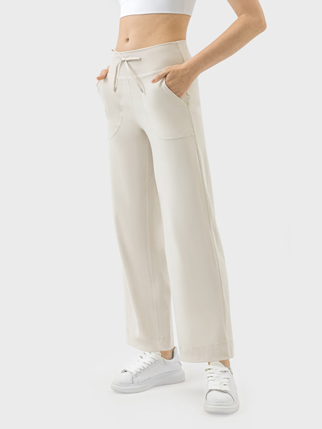Drawstring Active Pants with Pockets - The Daily Makeover