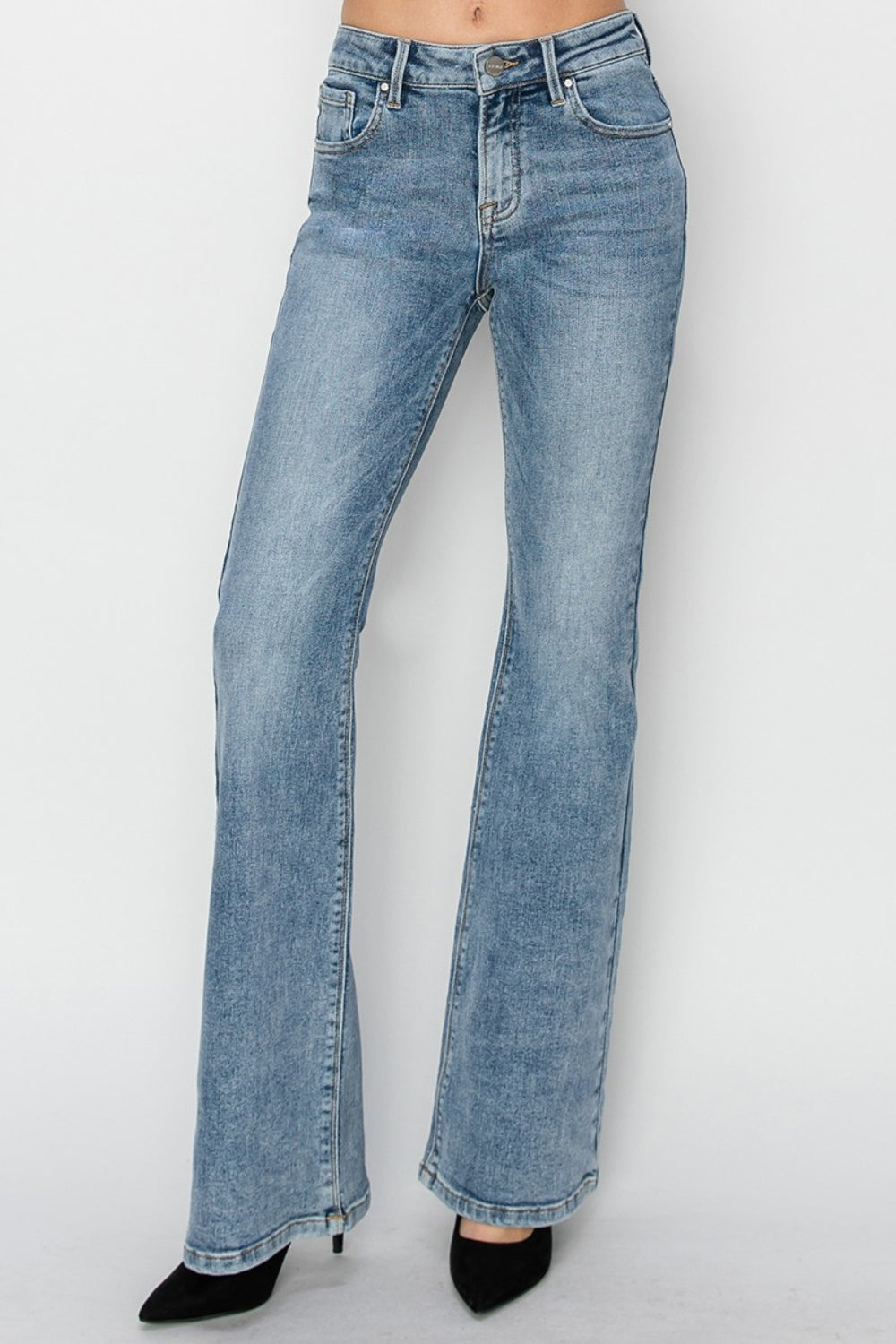 Full Size Mid Rise Bootcut Jeans - The Daily Makeover