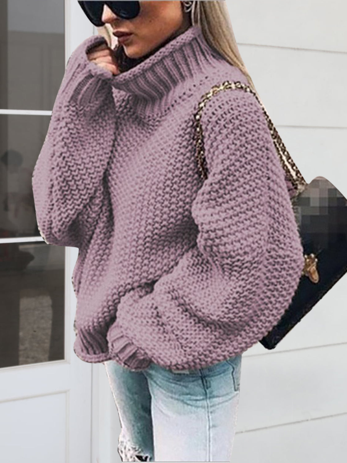 Turtleneck Long Sleeve Sweater - The Daily Makeover