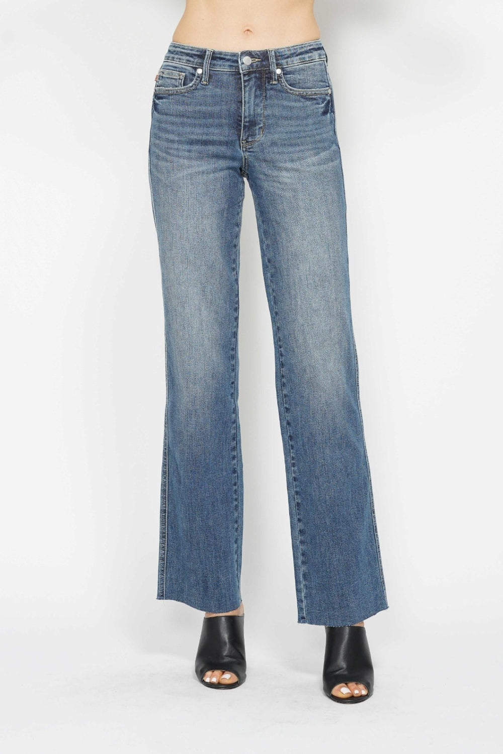 Judy Blue Full Size Tummy Control Straight Jeans - The Daily Makeover