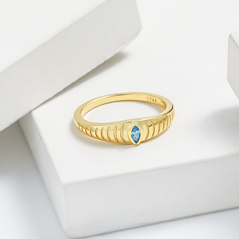 925 Sterling Silver Inlaid Zircon Ring - The Daily Makeover