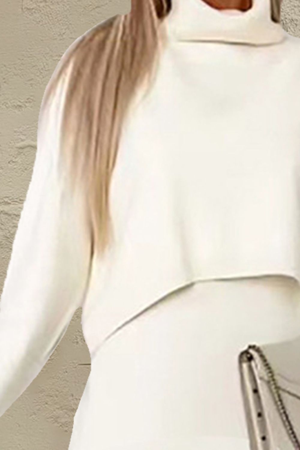 Turtleneck Dropped Shoulder Sweater and Midi Dress Sweater Set - The Daily Makeover
