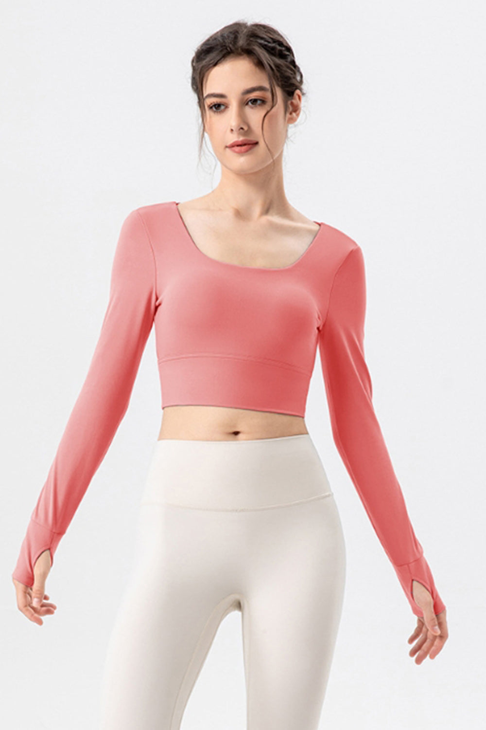 Square Neck Crisscross Active T-Shirt - The Daily Makeover