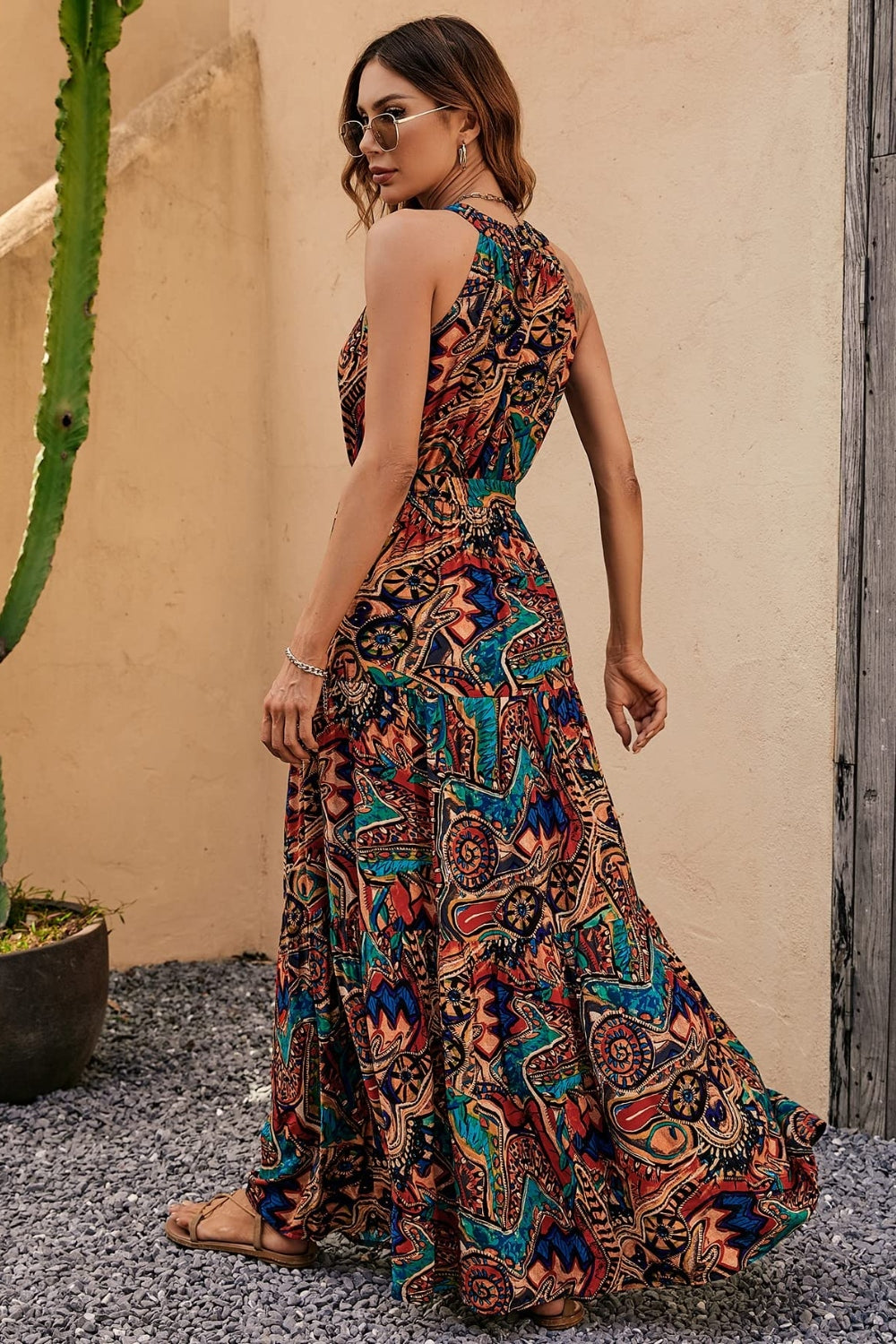 Tied Floral Sleeveless Dress - The Daily Makeover