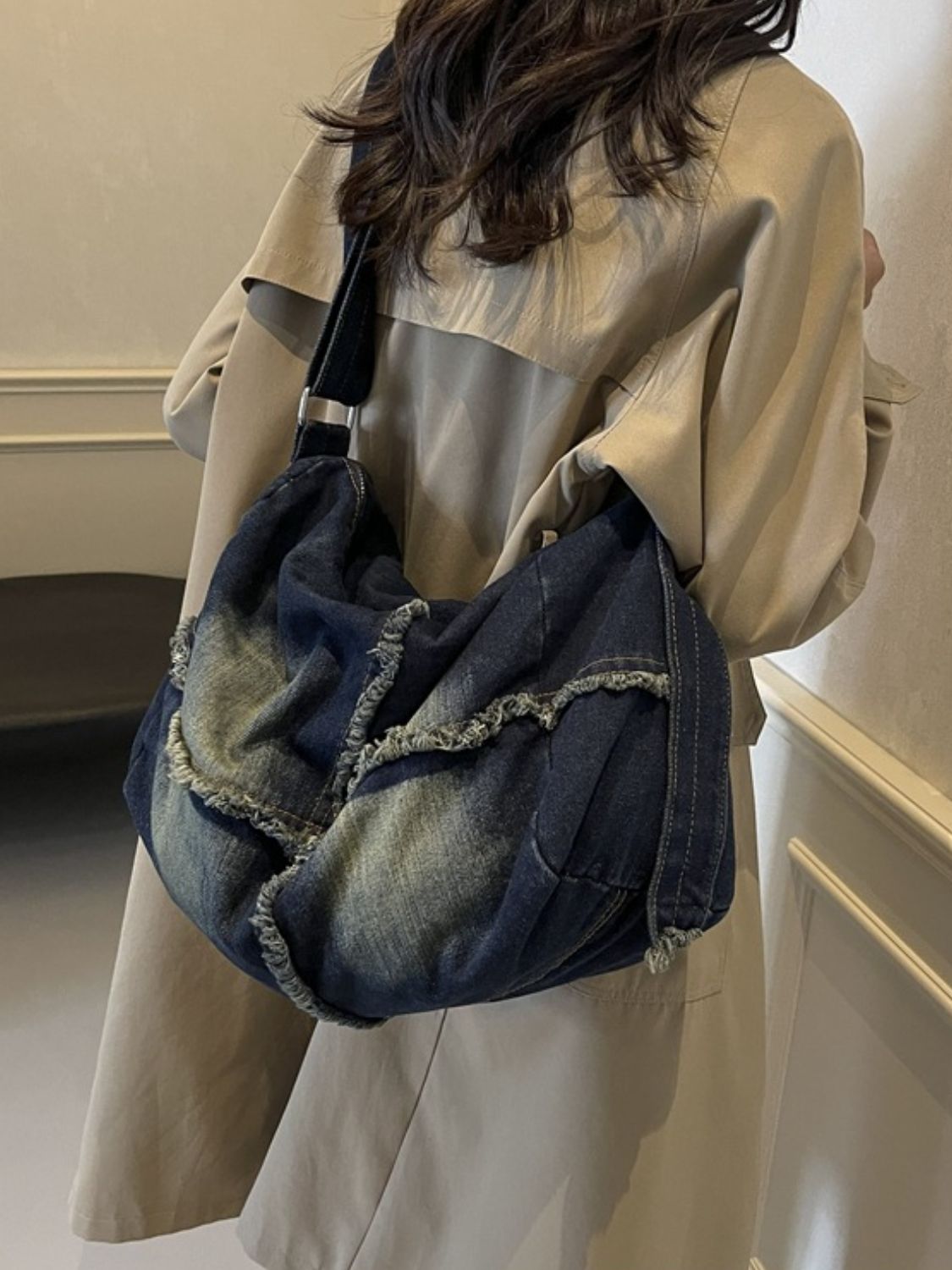 Raw Hem Gradient Crossbody Bag - The Daily Makeover