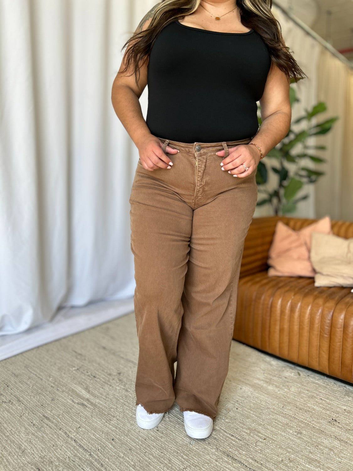 RFM Full Size High Rise Garment Dye Wide Leg Jeans - The Daily Makeover