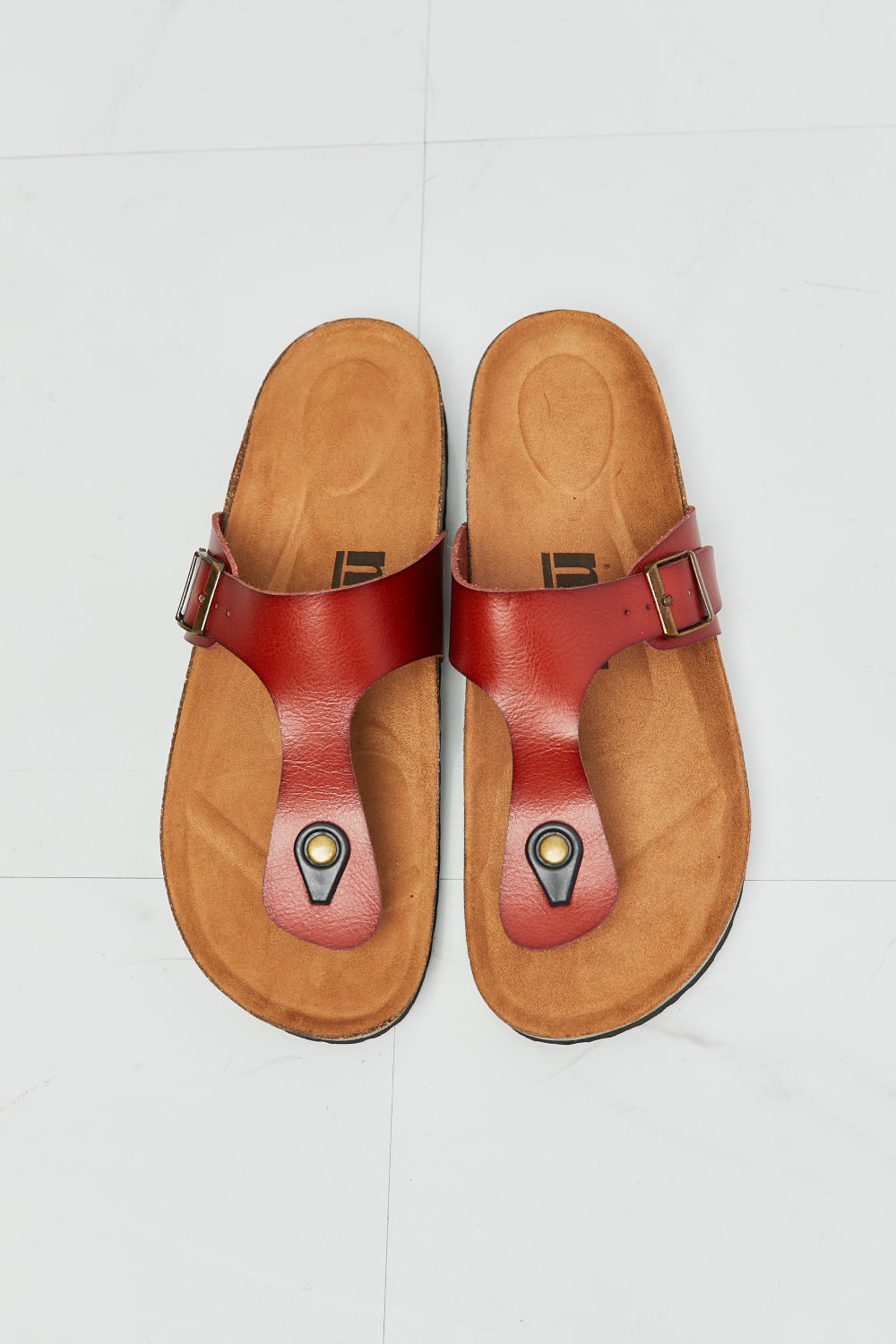 MMShoes Drift Away T-Strap Flip-Flop in Red - The Daily Makeover