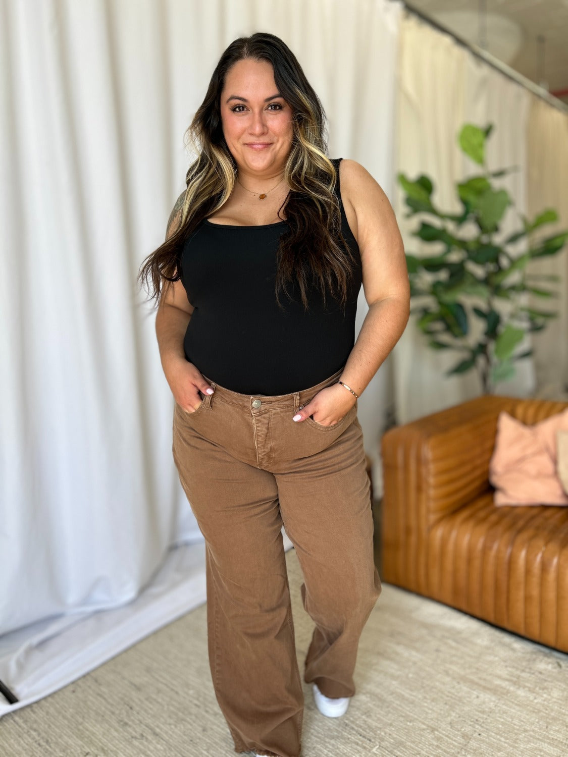 RFM Full Size High Rise Garment Dye Wide Leg Jeans - The Daily Makeover