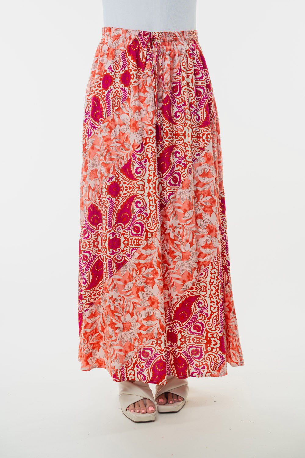 White Birch Full Size High Waisted Floral Woven Skirt - The Daily Makeover