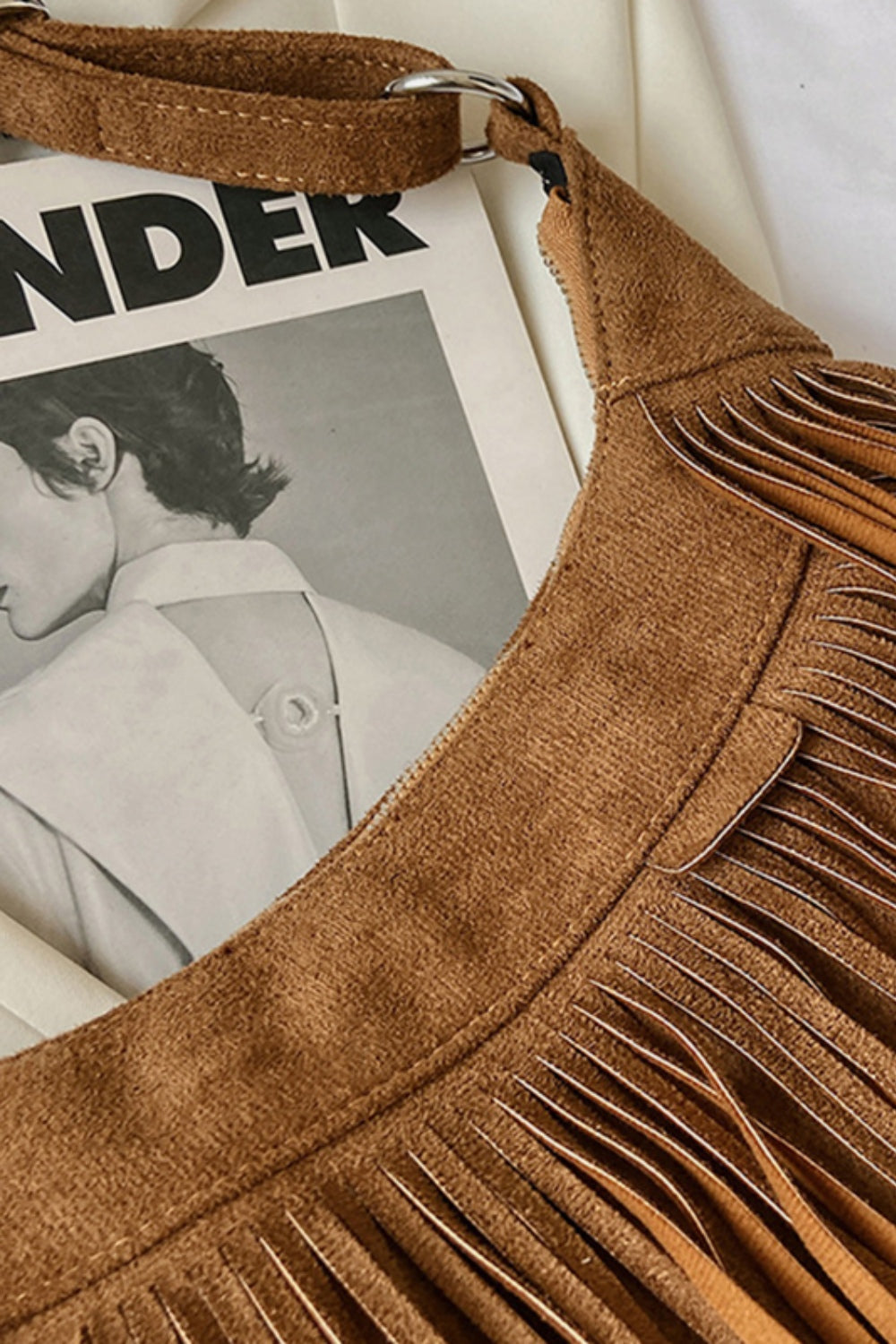 Suede Fringe Adjustable Strap Shoulder Bag - The Daily Makeover