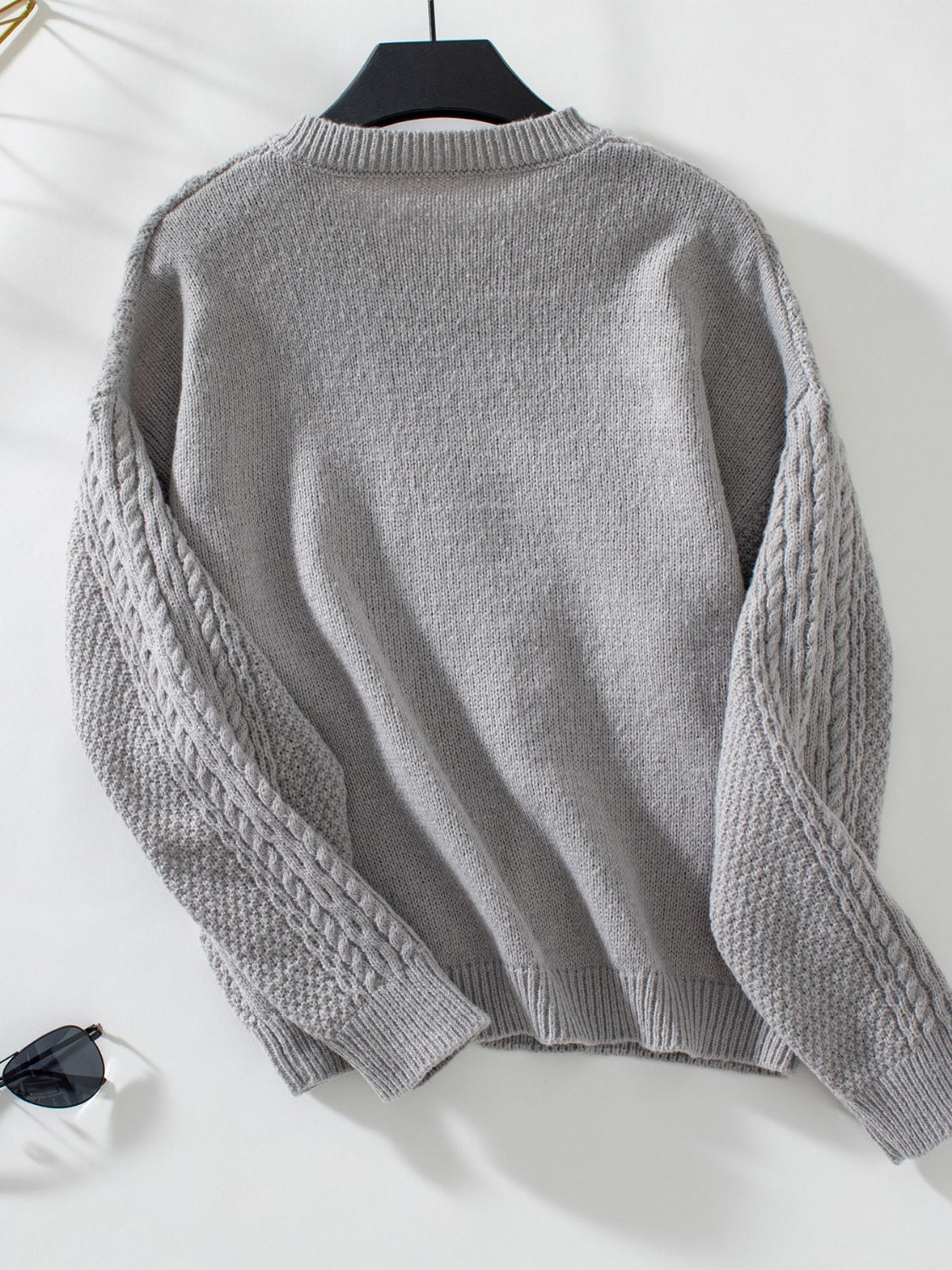 Cable-Knit Round Neck Button Up Cardigan - The Daily Makeover