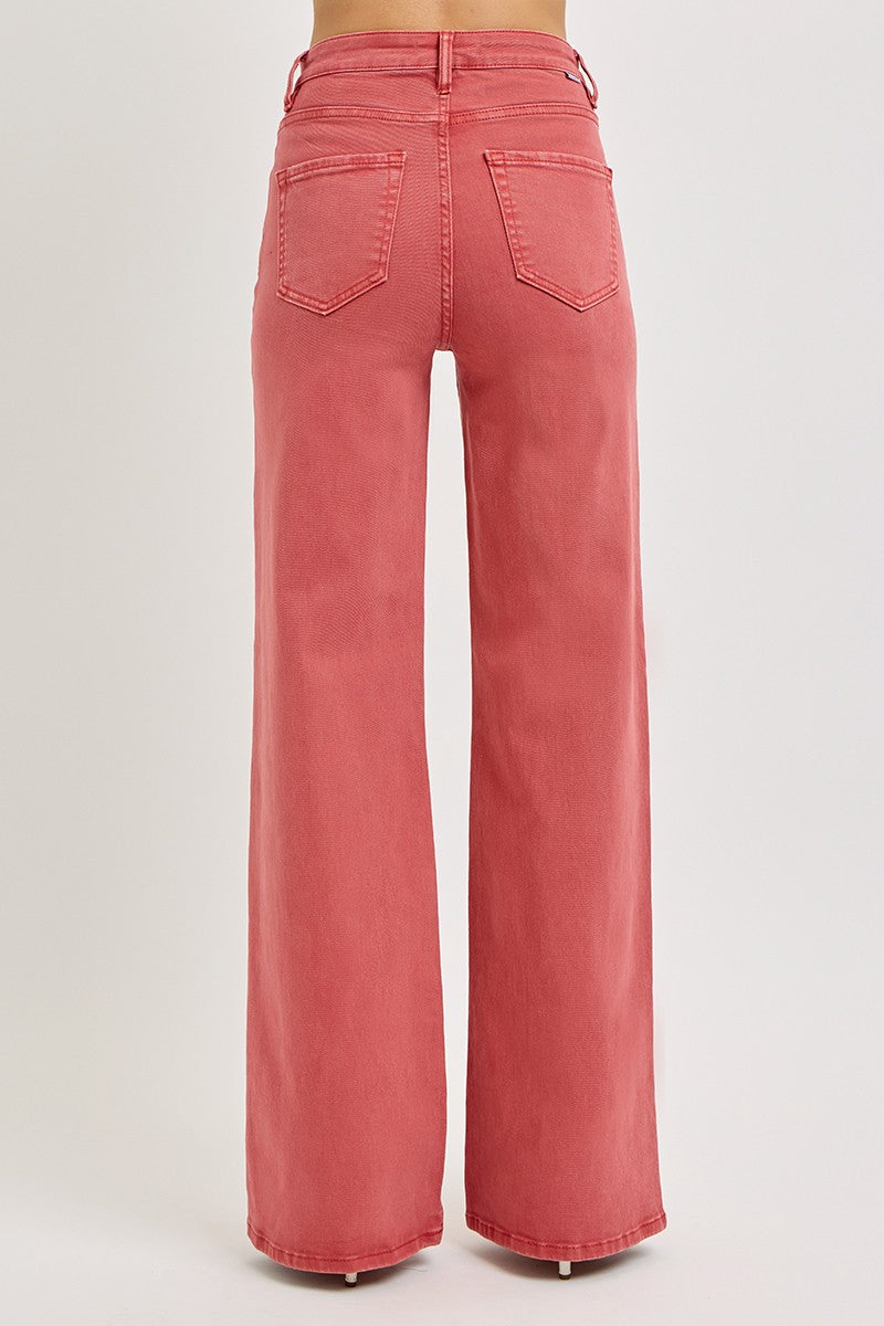 RISEN Full Size High Rise Tummy Control Wide Leg Jeans - The Daily Makeover