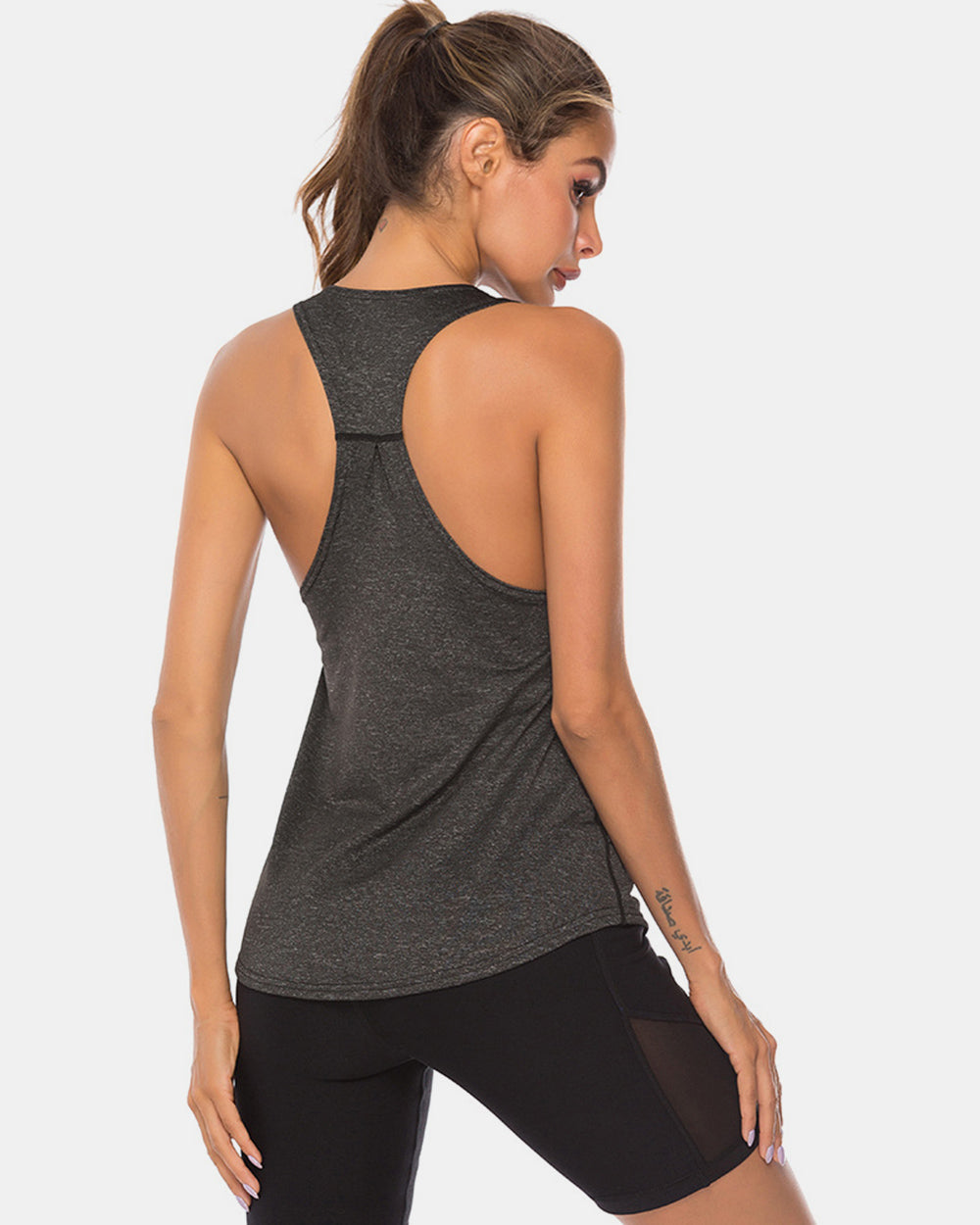 Full Size Scoop Neck Wide Strap Active Tank - The Daily Makeover