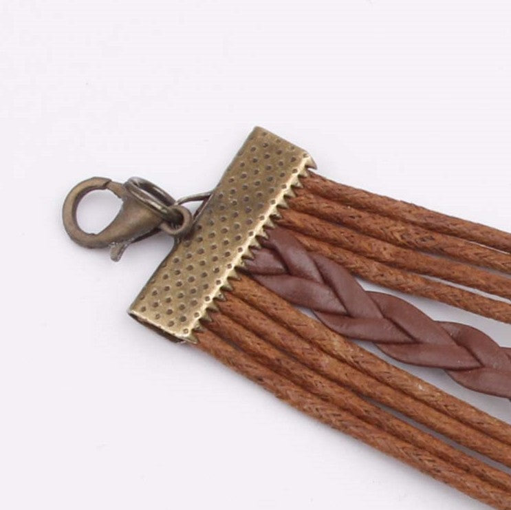 Alloy PU Leather Rope Bracelet - The Daily Makeover