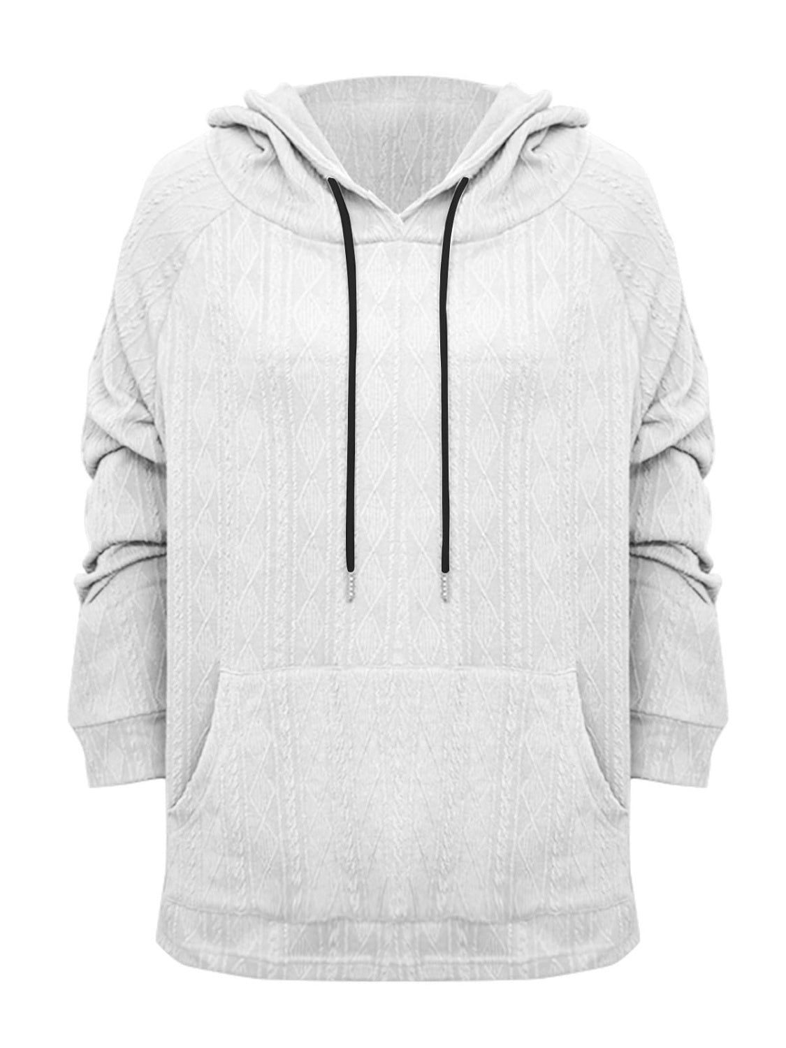Full Size Drawstring Long Sleeve Hoodie - The Daily Makeover