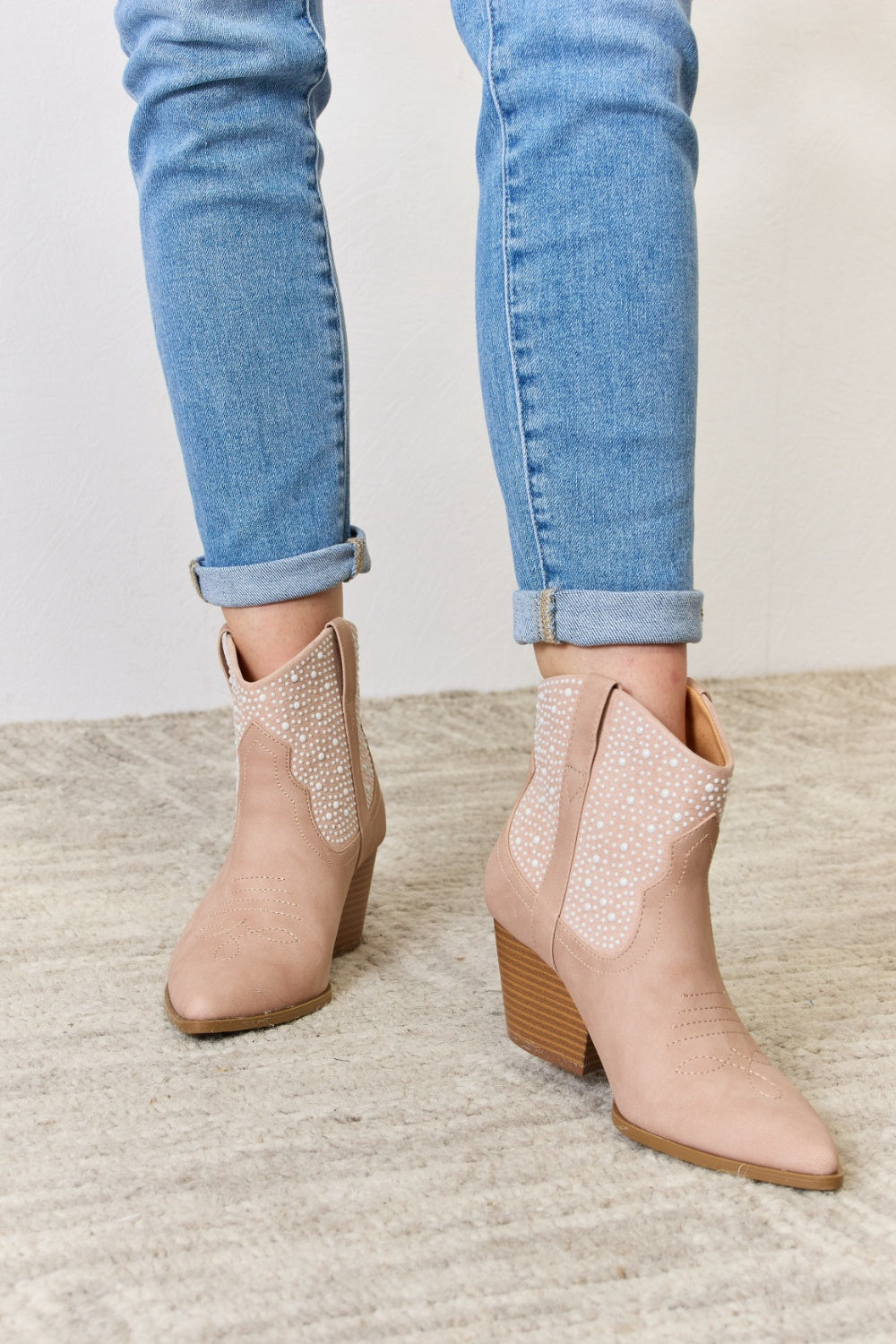 East Lion Corp Rhinestone Ankle Cowgirl Booties - The Daily Makeover