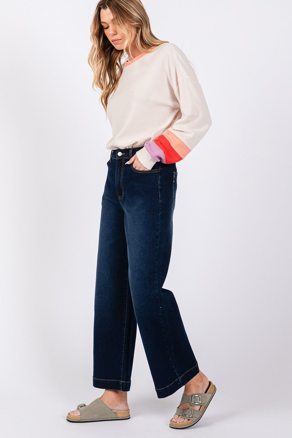 SAGE + FIG High Waist Wide Leg Jeans - The Daily Makeover