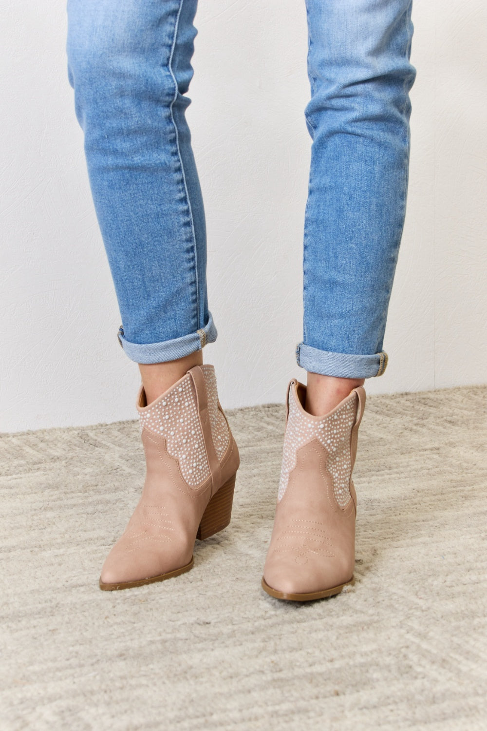 East Lion Corp Rhinestone Ankle Cowgirl Booties - The Daily Makeover
