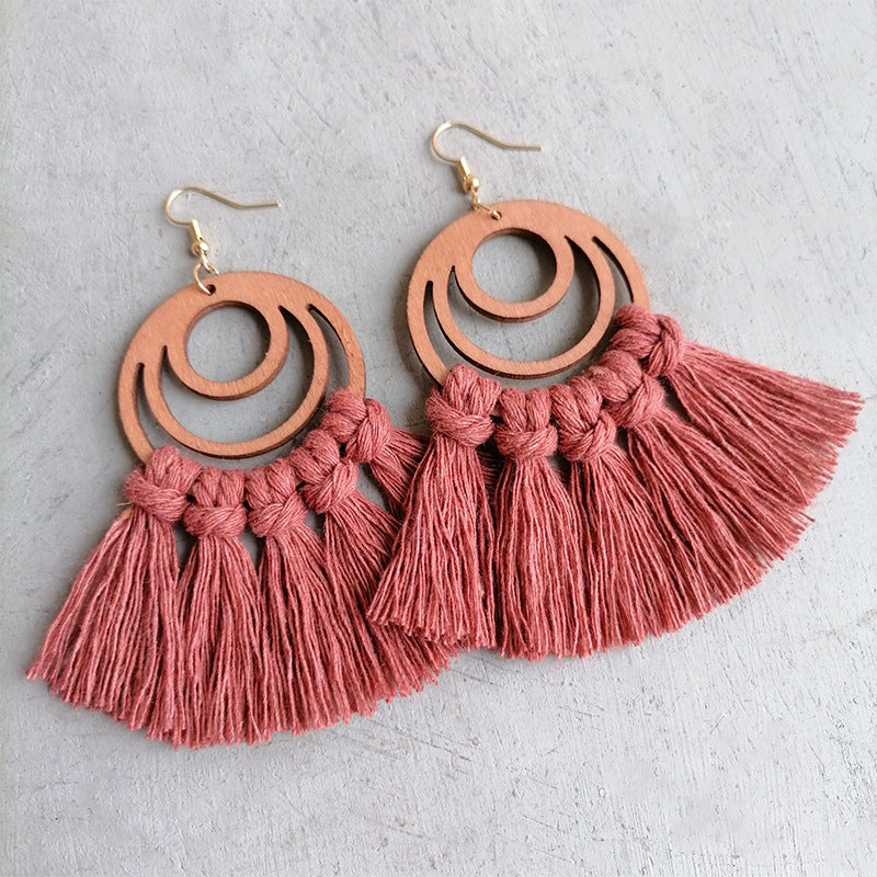 Tassel Detail Geometric Earrings - The Daily Makeover