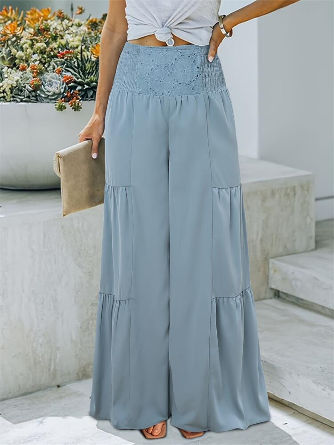 Smocked High Waist Pants - The Daily Makeover