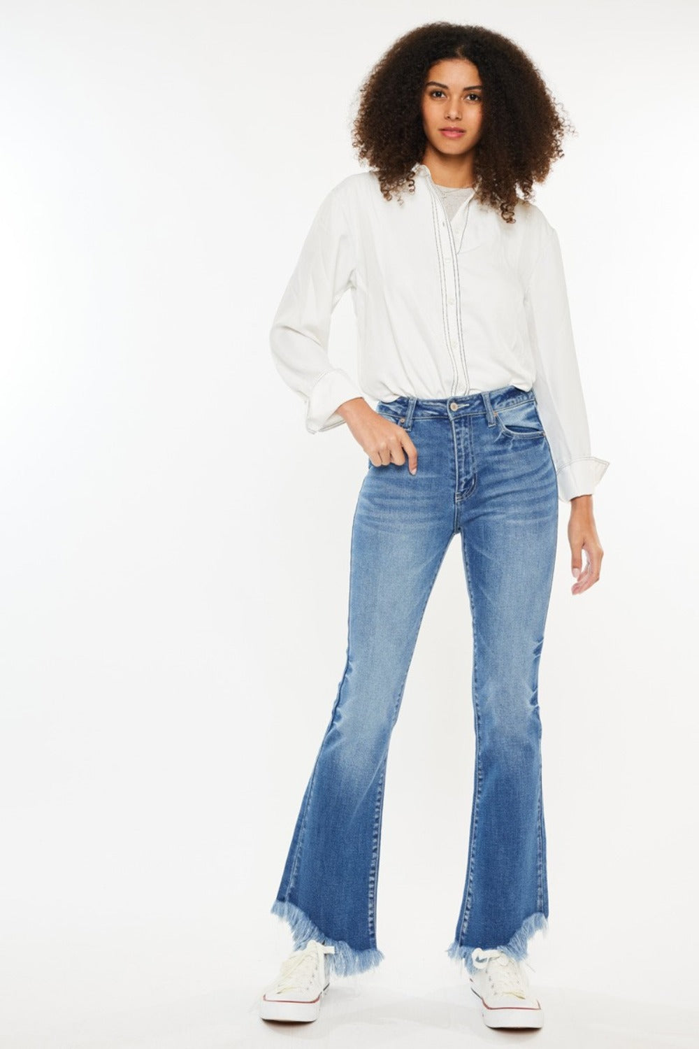 Kancan High Rise Frayed Hem Jeans - The Daily Makeover
