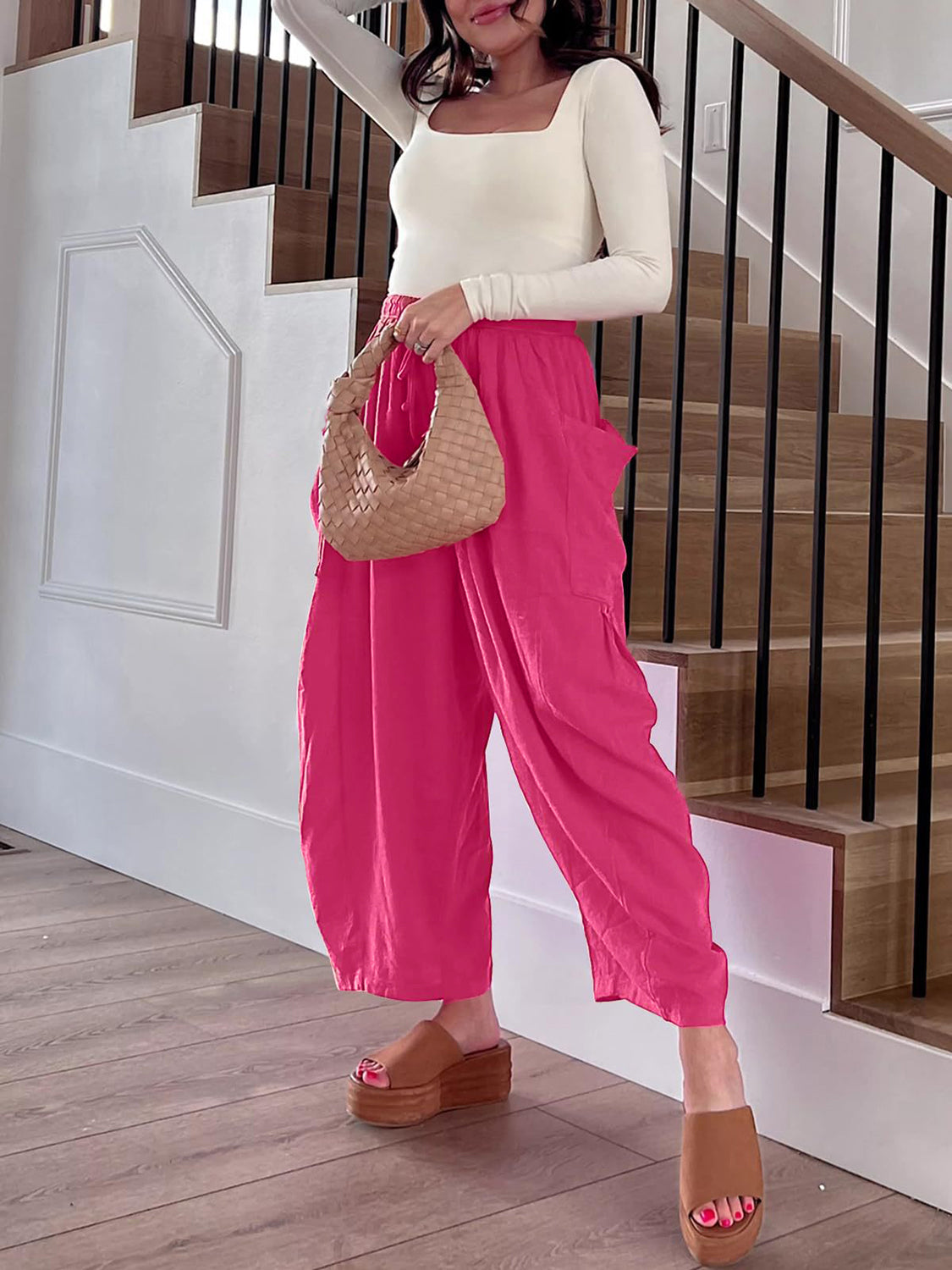 Full Size Wide Leg Pants with Pockets - The Daily Makeover
