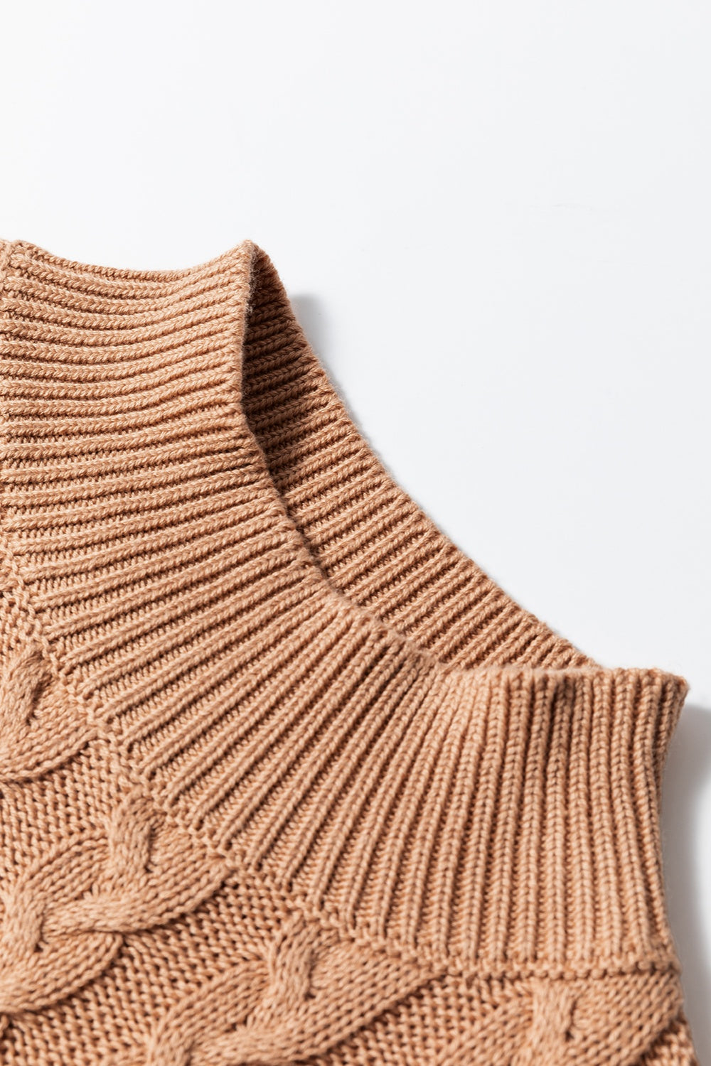 Cable-Knit Mock Neck Sweater Vest - The Daily Makeover