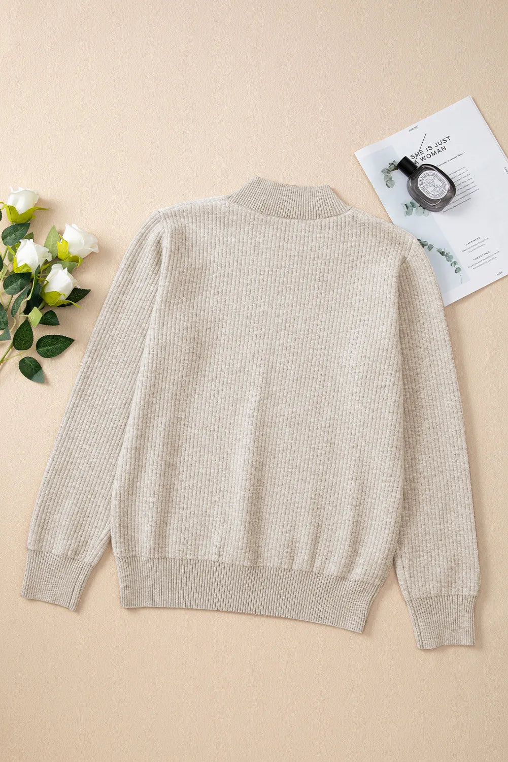 Mock Neck Long Sleeve Sweater - The Daily Makeover