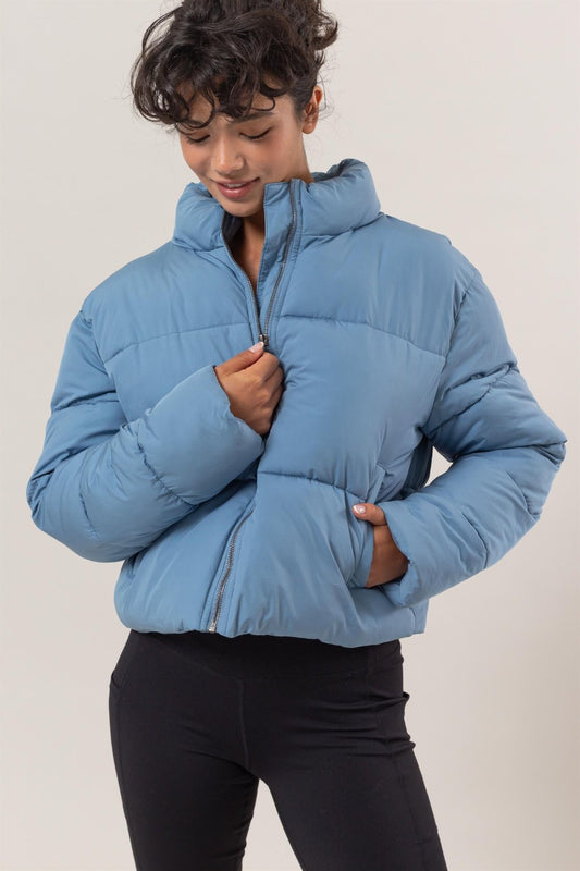 HYFVE Quilted Back Drawstring Puffer Jacket - The Daily Makeover
