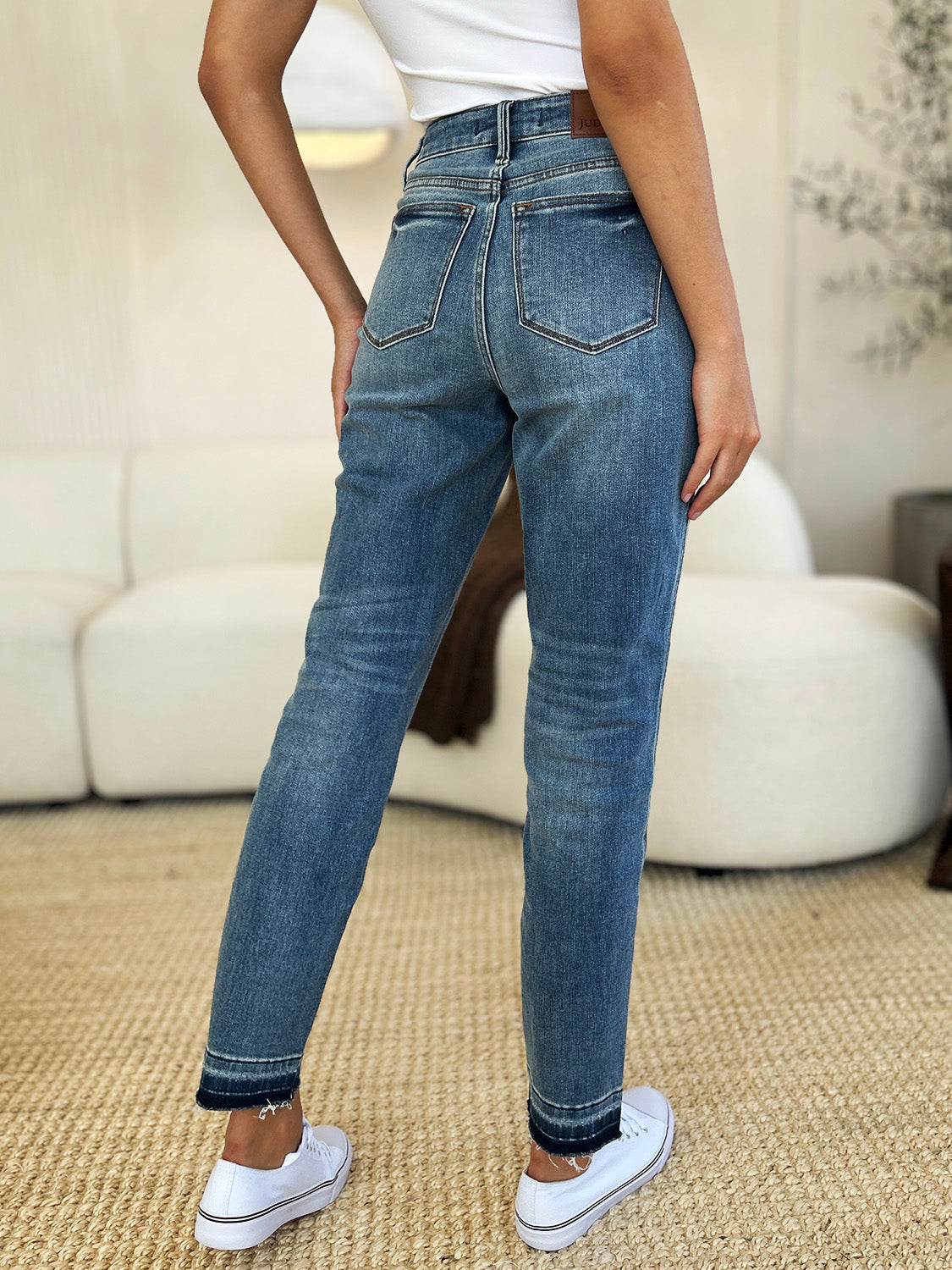 Judy Blue Full Size Mid Rise Rigid Magic Release Hem Jeans - The Daily Makeover
