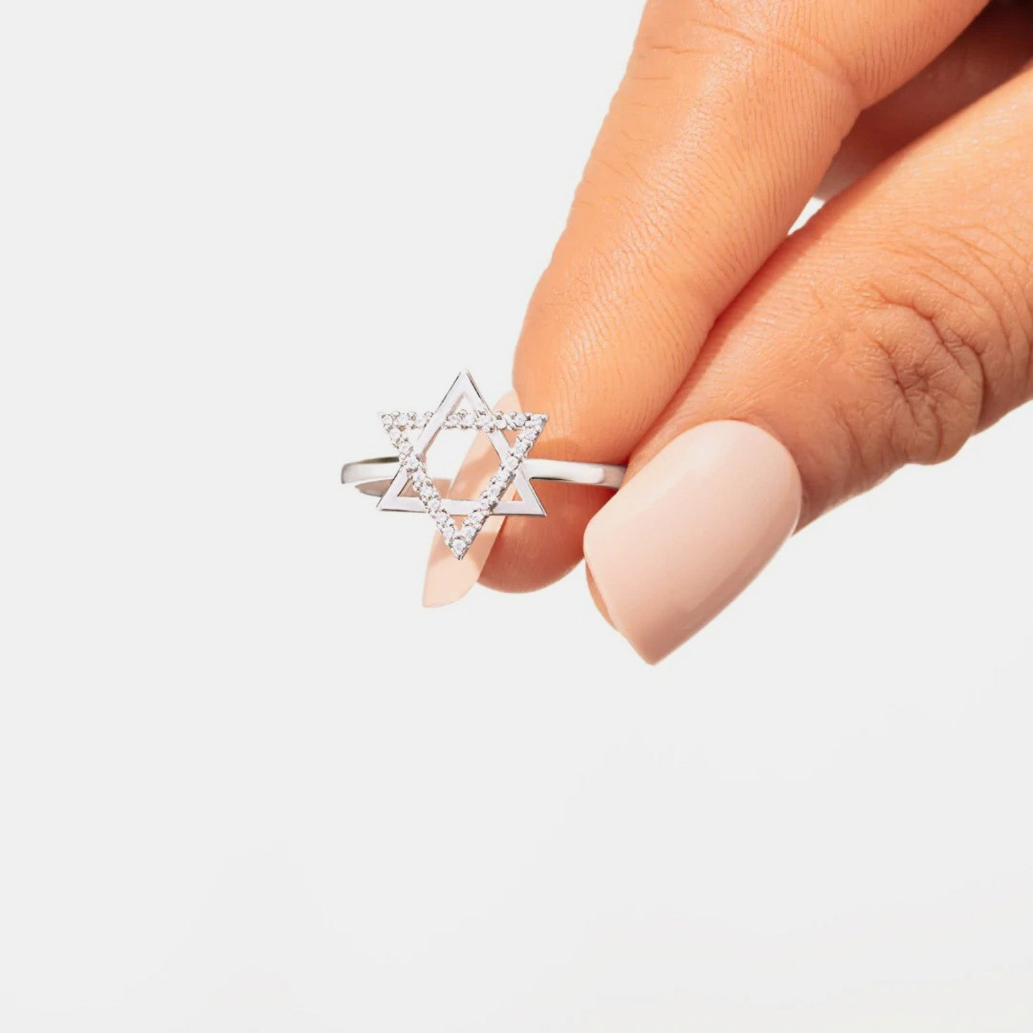925 Sterling Silver Inlaid Zircon Hexagram Ring - The Daily Makeover